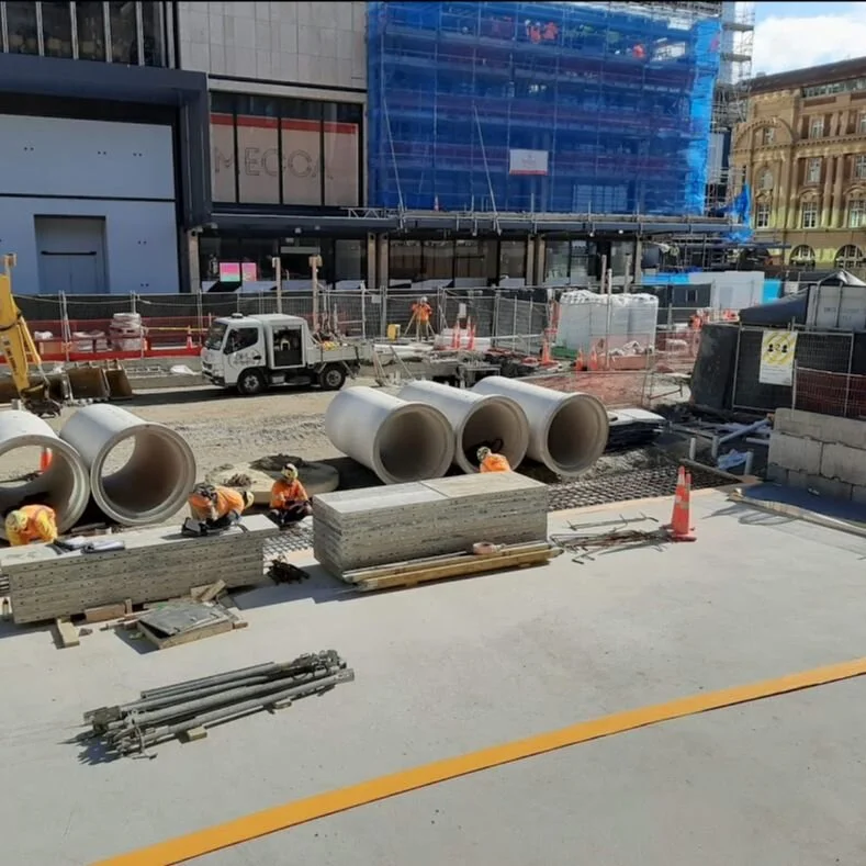  CPO Concrete roof over the newly constructed City Rail Link tunnels and Britomart Station’s plant rooms.  