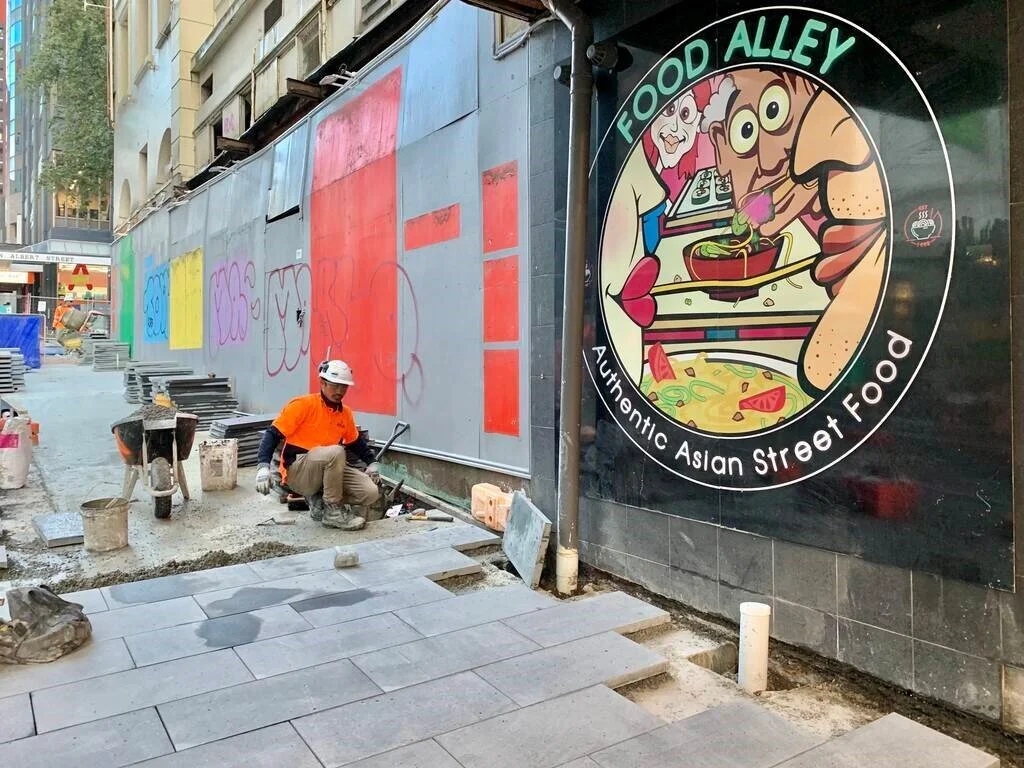  Paving outside Food Alley in Wolfe St, June 2020 