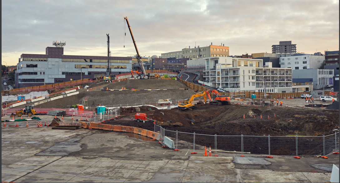 Image showing area of the Mt Eden construction site with machinery working
