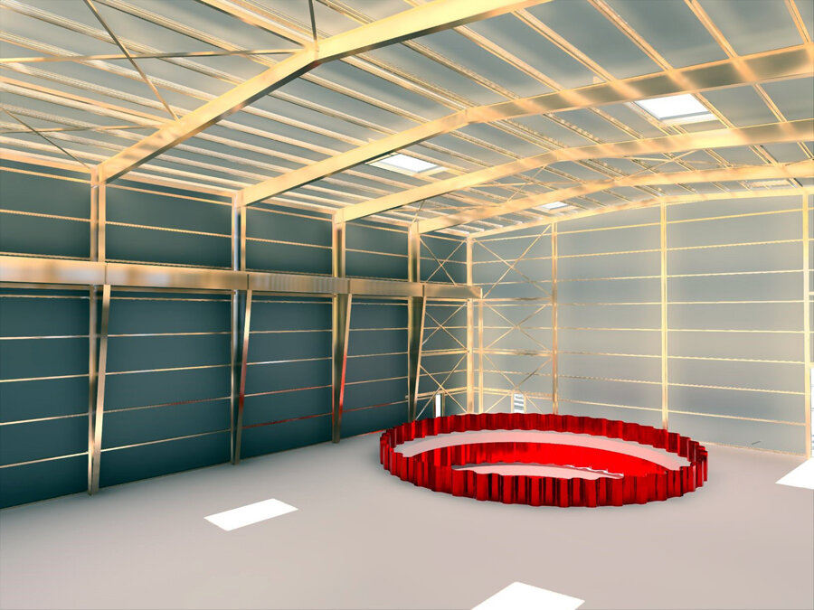 The shed will be about half the size of a rugby field when complete