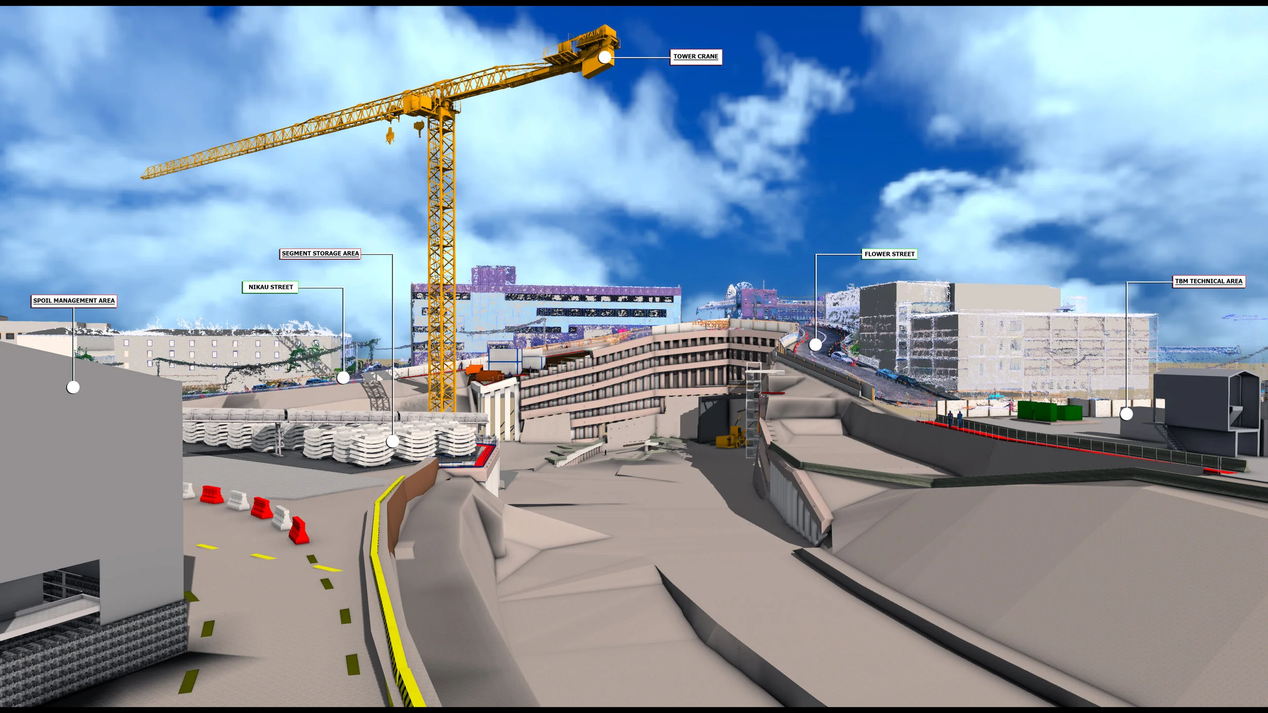 This model drawing shows where the crane will be stationed.