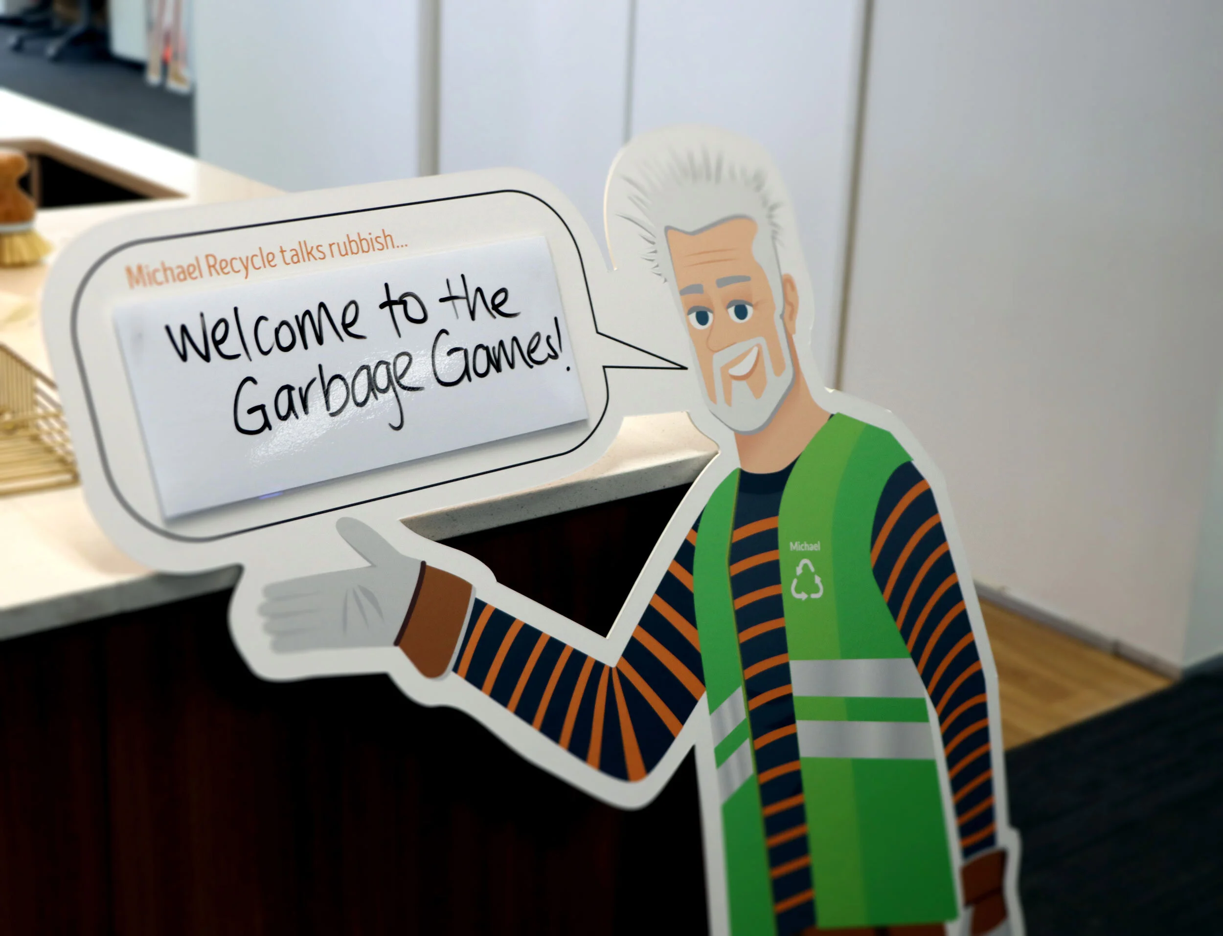 Michael Recycle has been talking trash all around the office.