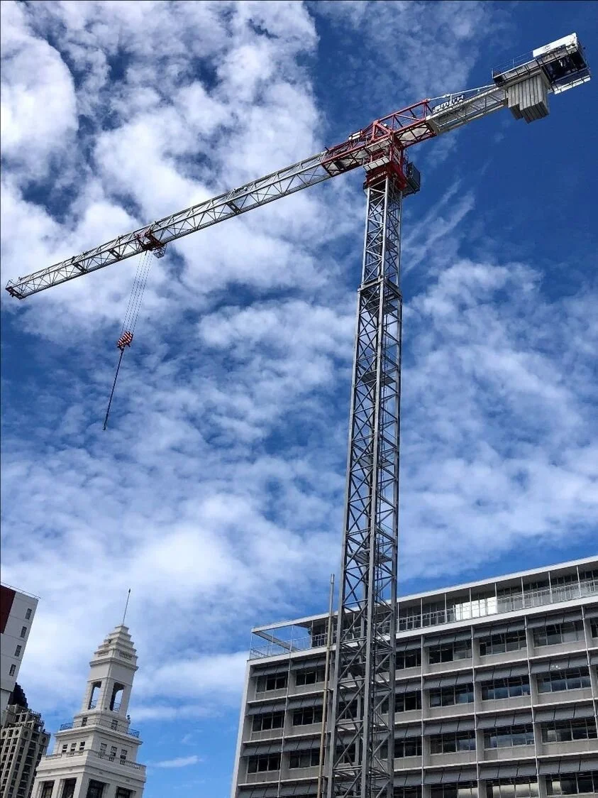Aotea Station’s tower crane has this month been named George.