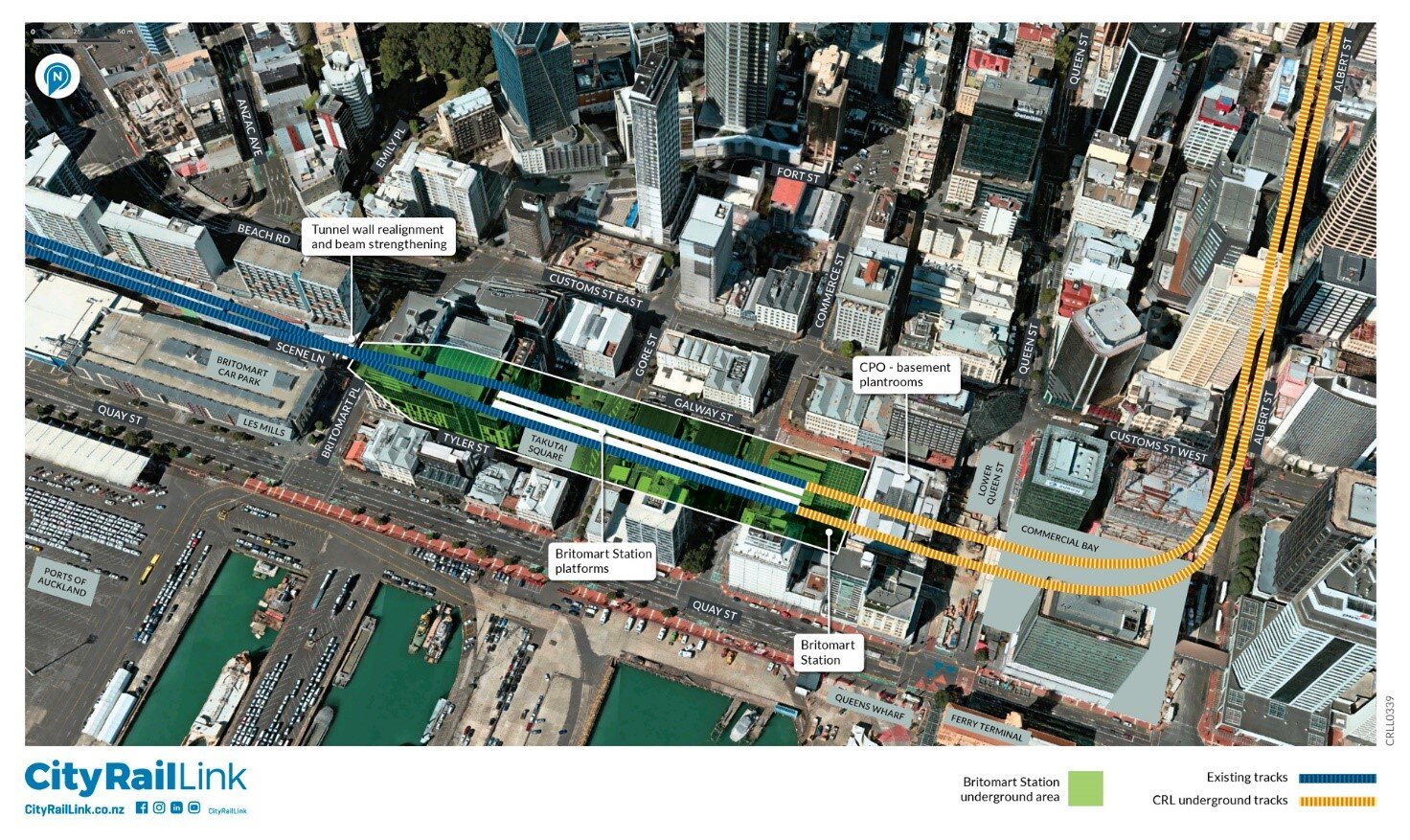  C9 works are mostly centered underground, with only minimal above ground impacts at Britomart Place and Tyler Street. 