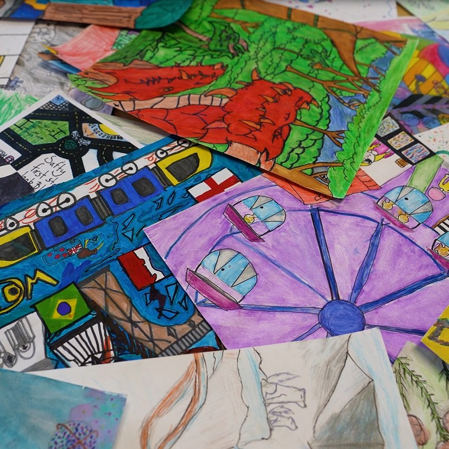Kids artwork in station update