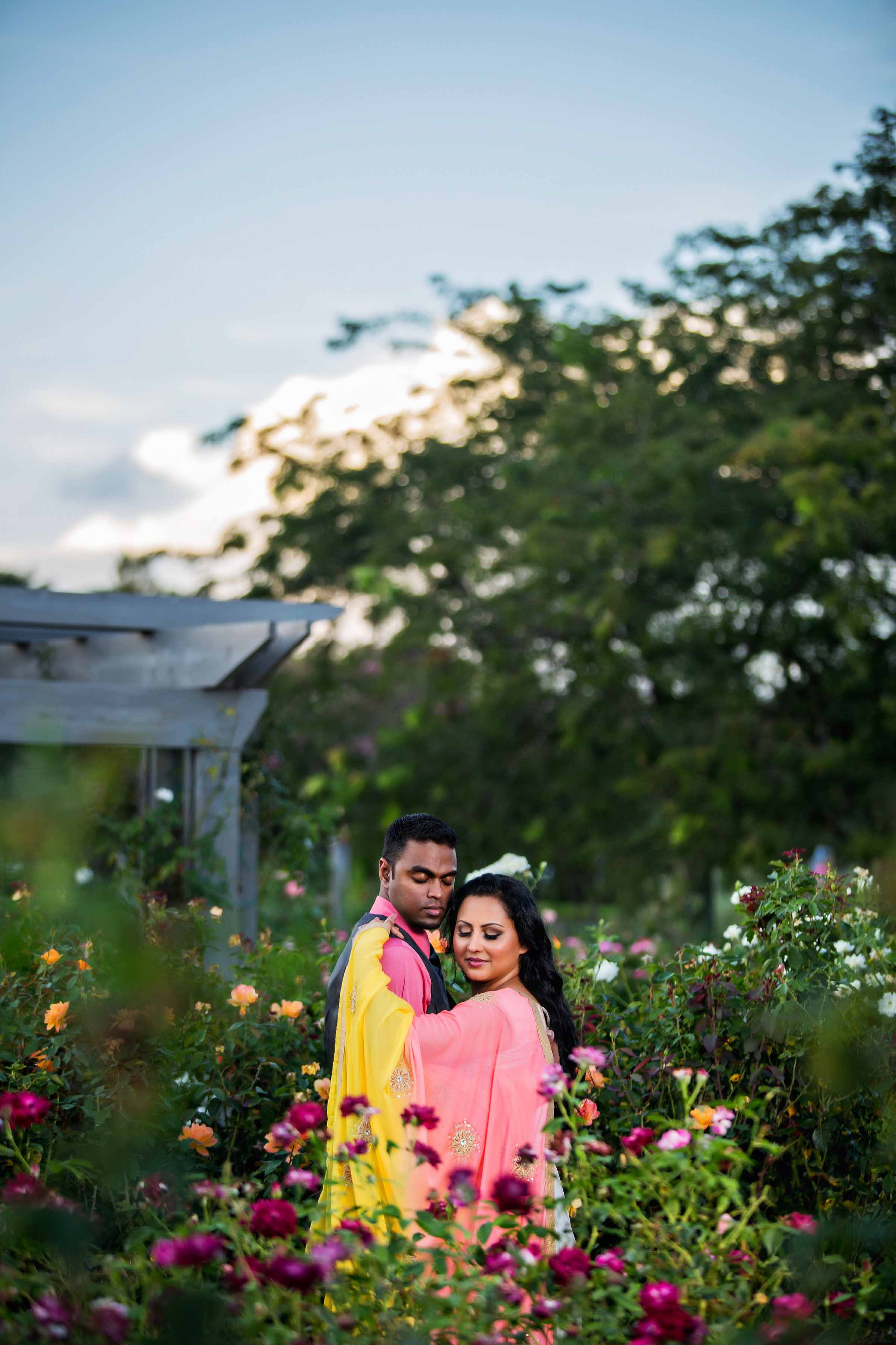 Norfolk Botanical Garden Engagement Portrait Photograph - Sharon And Merwyn - by John Cachero for Ross Costanza Photography