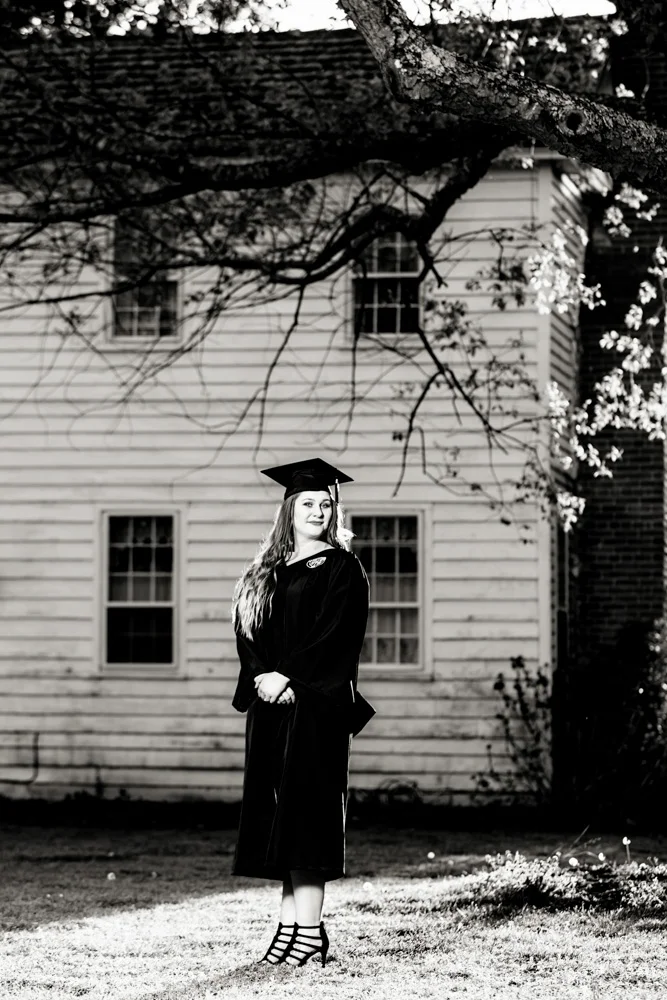 Old Dominion University Graduation Portrait Photograph at the Chesapeake Arboretum - Brittany B.