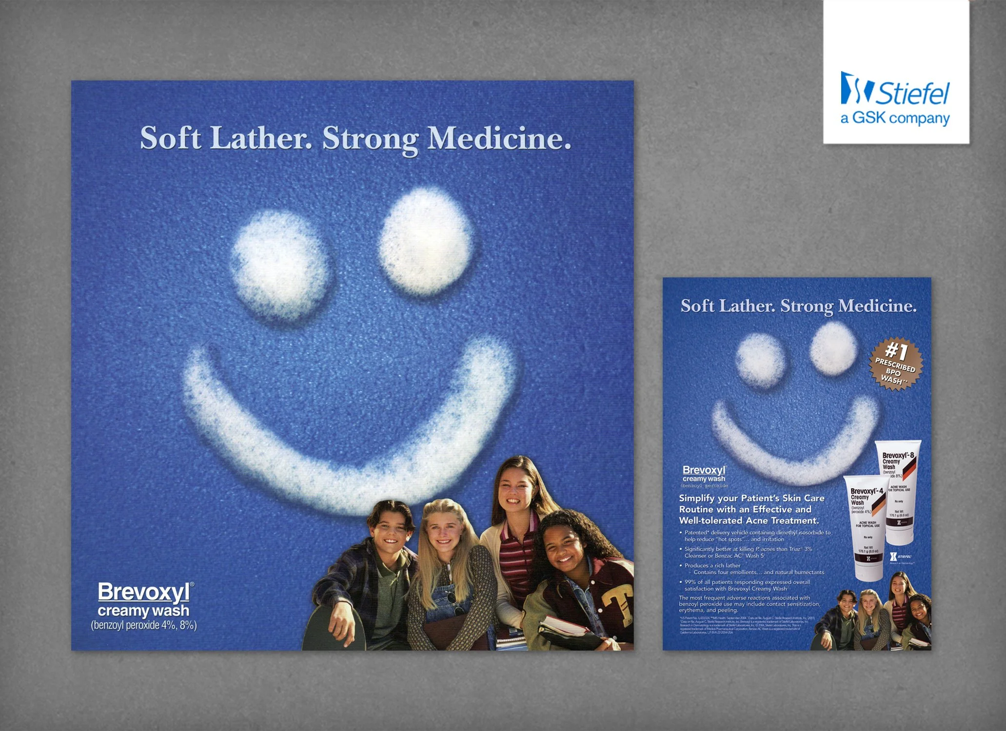  Client wanted to promote the gentle foaminess of their product. My concept (and foamy smiley photo that I staged in my kitchen) was used throughout their campaign.   