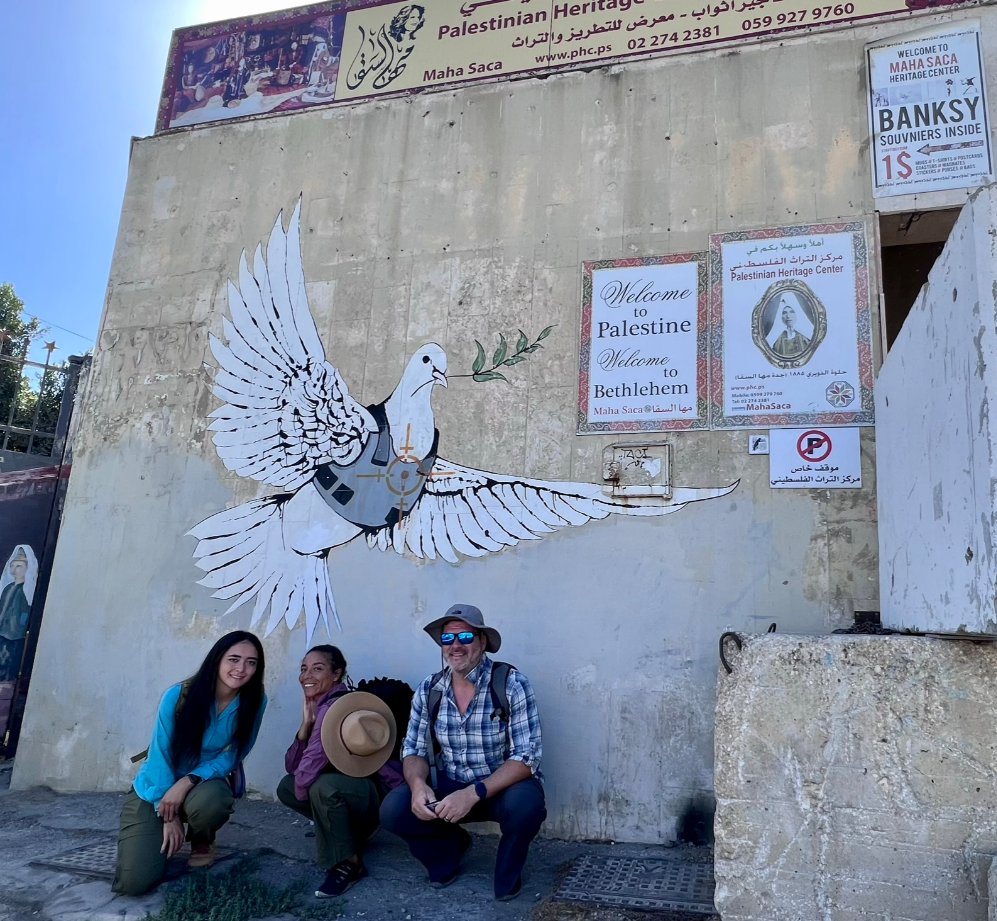Banksy Dove on Palestinian Center in Bethlehem