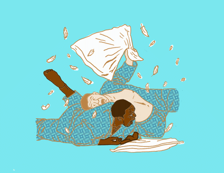   Pillow Judo   Later made as a series of sceen prints 