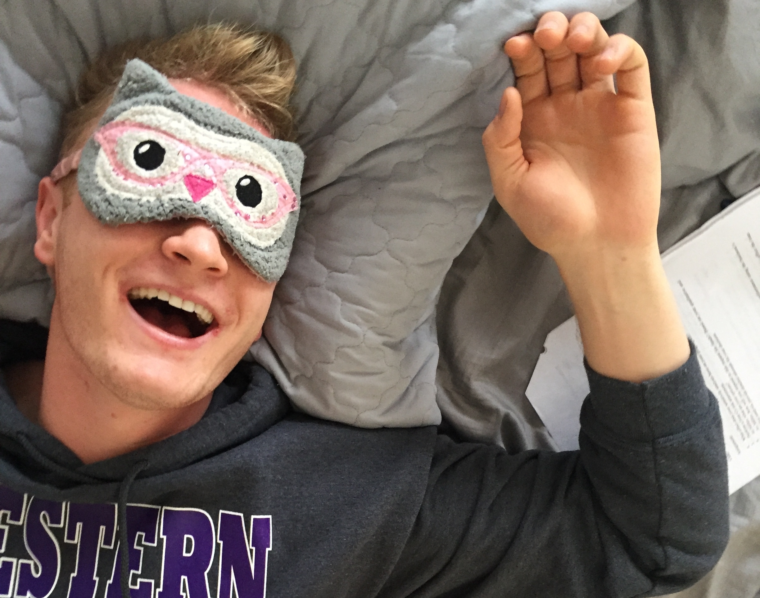 And while we're being vulnerable, this is the sleeping mask I wear to bed every night. 