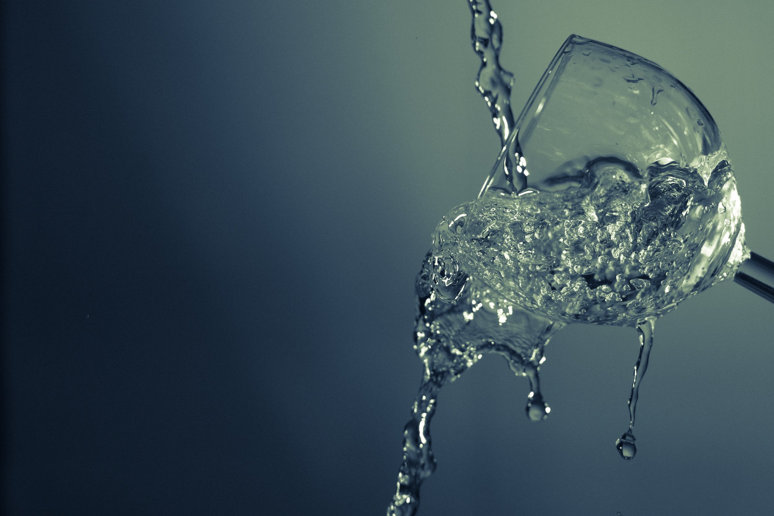 Move slowly, like the water through this glass.
