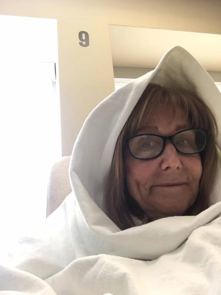 “Young Jedi Train yourself to let go of everything you fear to lose.” wrapped up in blankets In infusion room.
