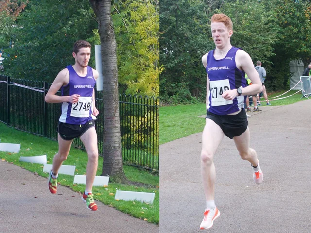 Springwell RC’s Jonathan McKee and Luke Dinsmore at the NI &amp; Ulster Relay Championships