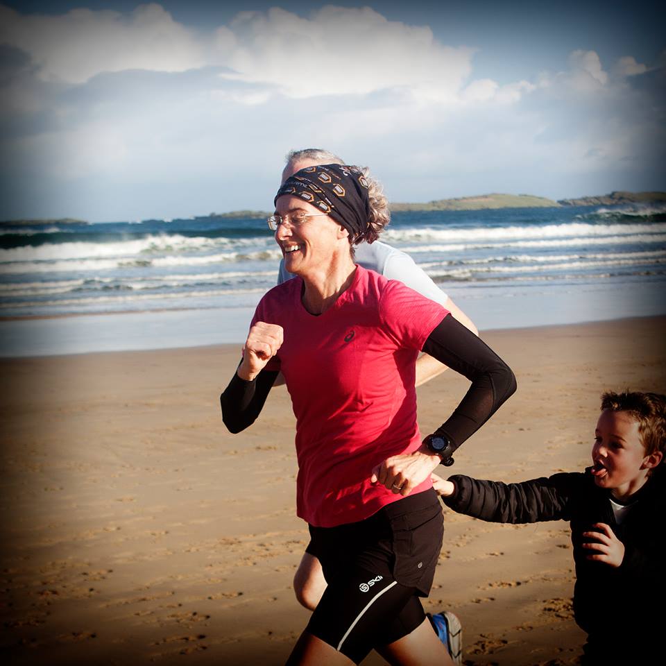 Springwell RC’s Pam Howe completing her 100th Parkrun on Saturday in Portrush