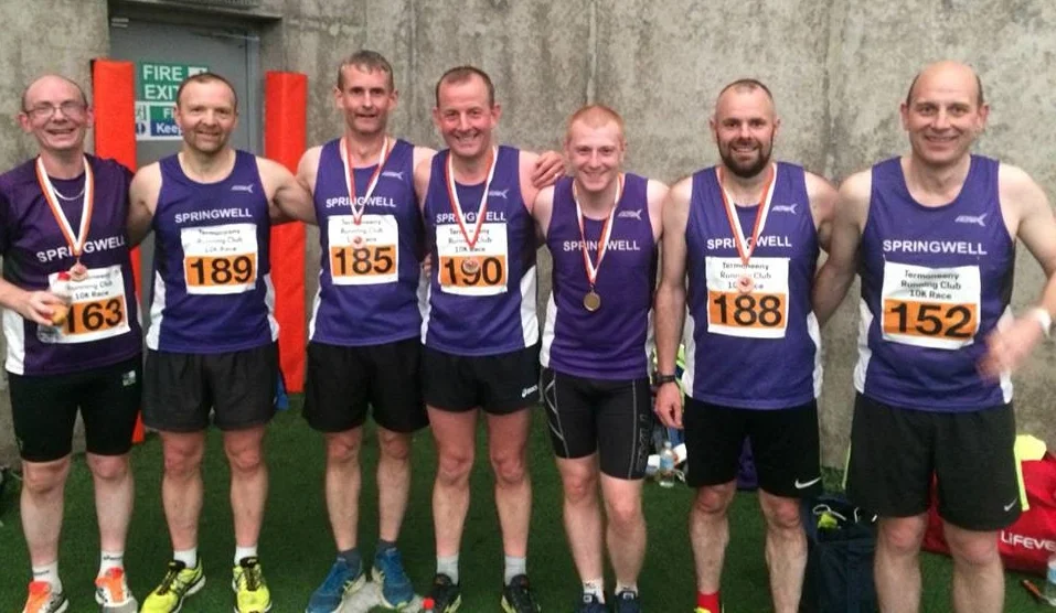 Springwell RC’s Paul Quinn, Alex Brennan, Alister Jamison, Maurice Walker, Andy Dowey, Barry Mullan and Jimmy Stewart.