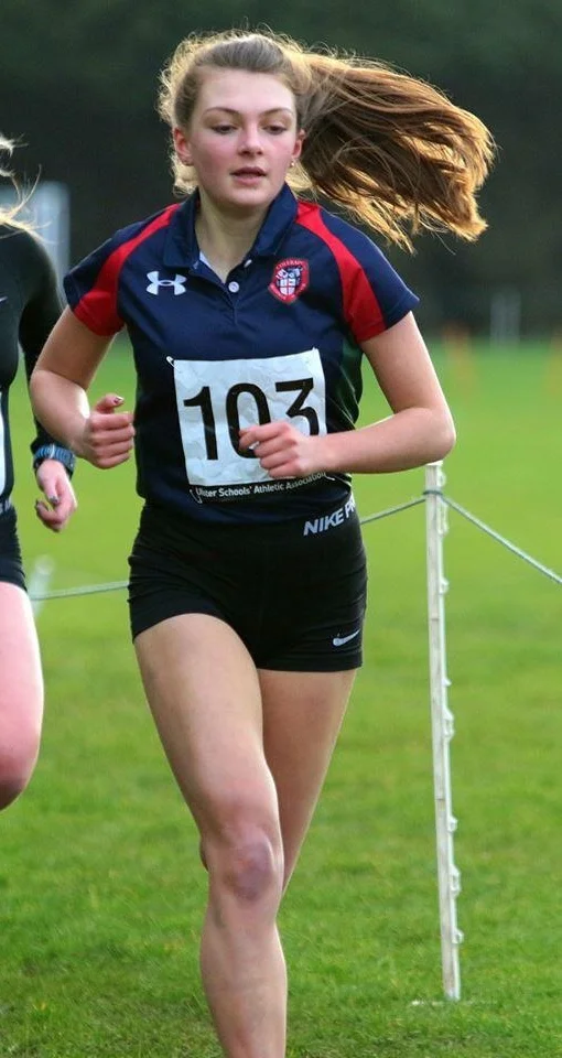 Hermione Skuce at the Ulster Schools Cross Country.