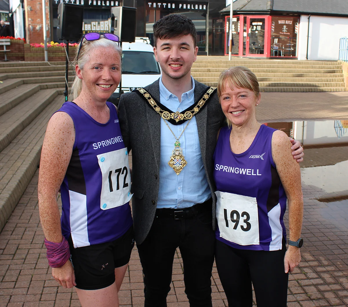 Councilor Sean Bateson, Mayor of CC&G with Mariette Mulvenna and Majella McAteer