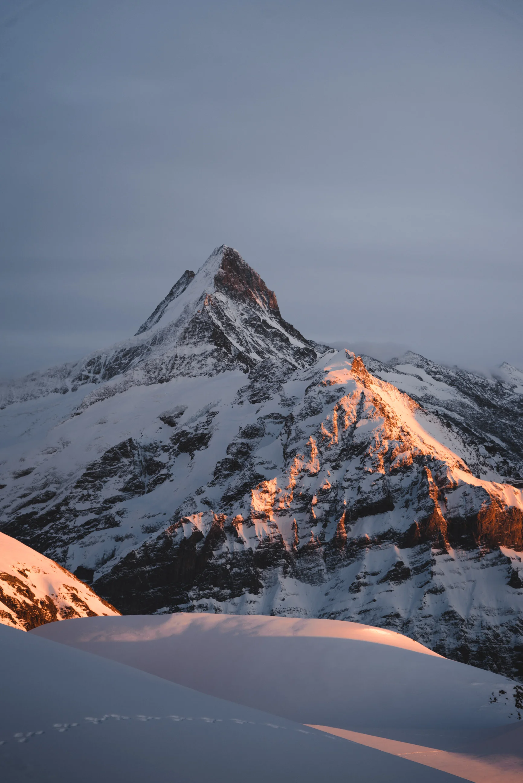 faulhorn 2018 winter hike sunset