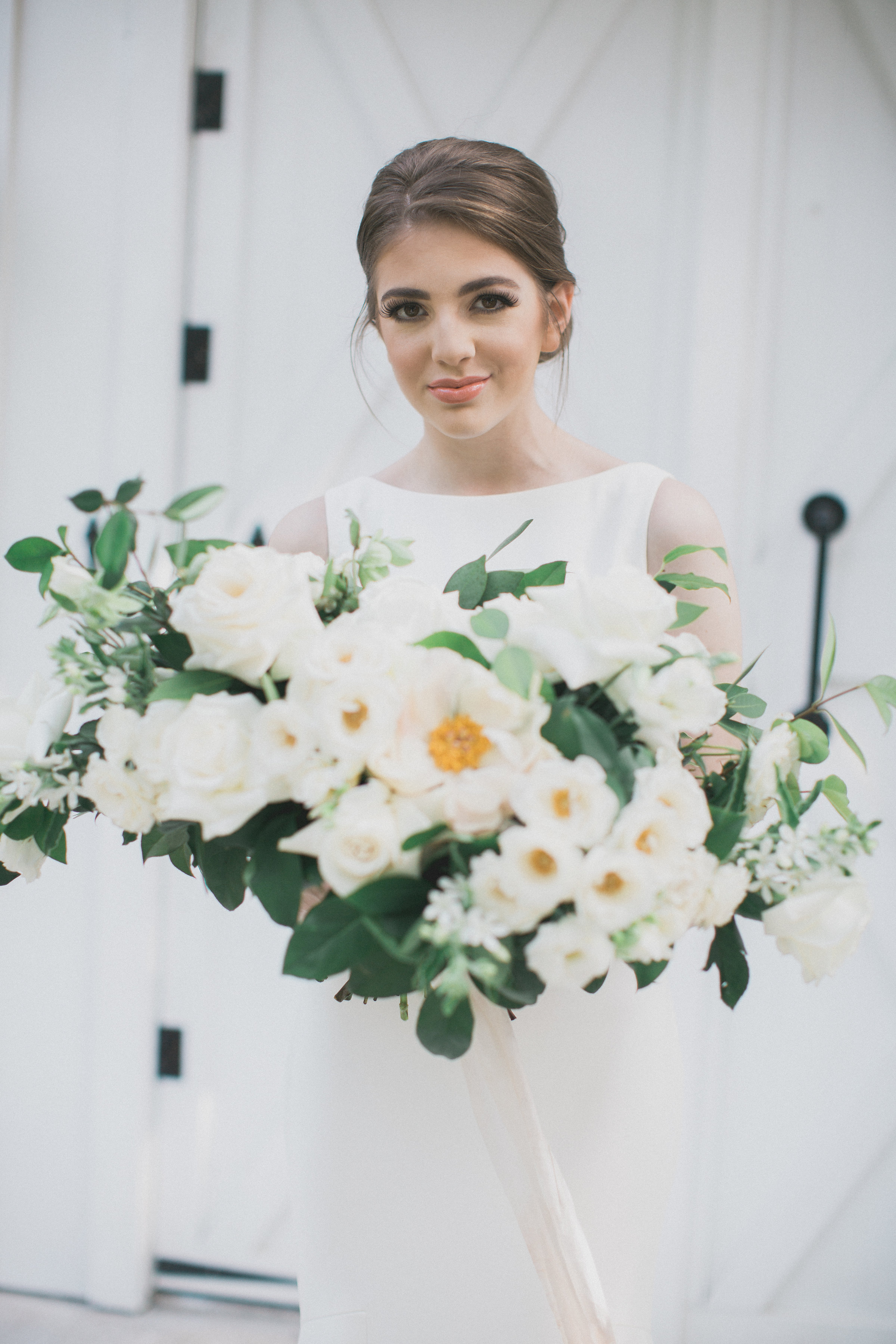 Bridal Hair and Makeup Inspiration | Southern Summer White Barn Wedding in Dallas, TX