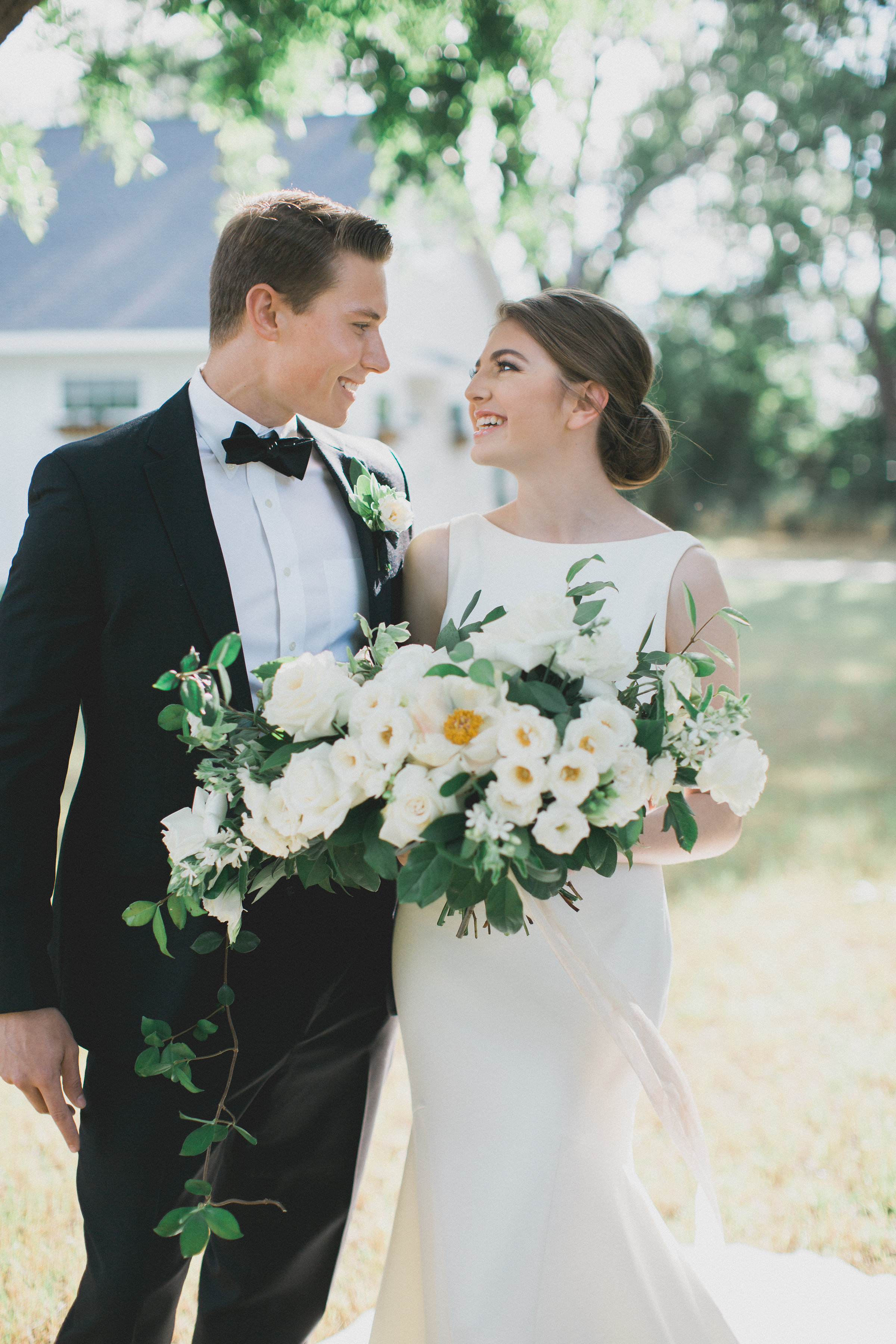 Bride and Groom Portraits | Southern Summer White Barn Wedding in Dallas, TX