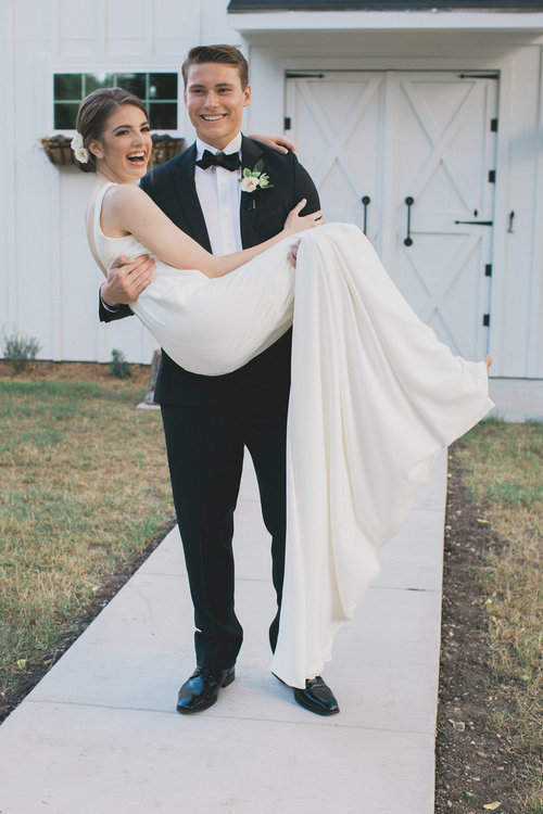 Just Married Post Ceremony Portraits | Southern Summer White Barn Wedding in Dallas, TX