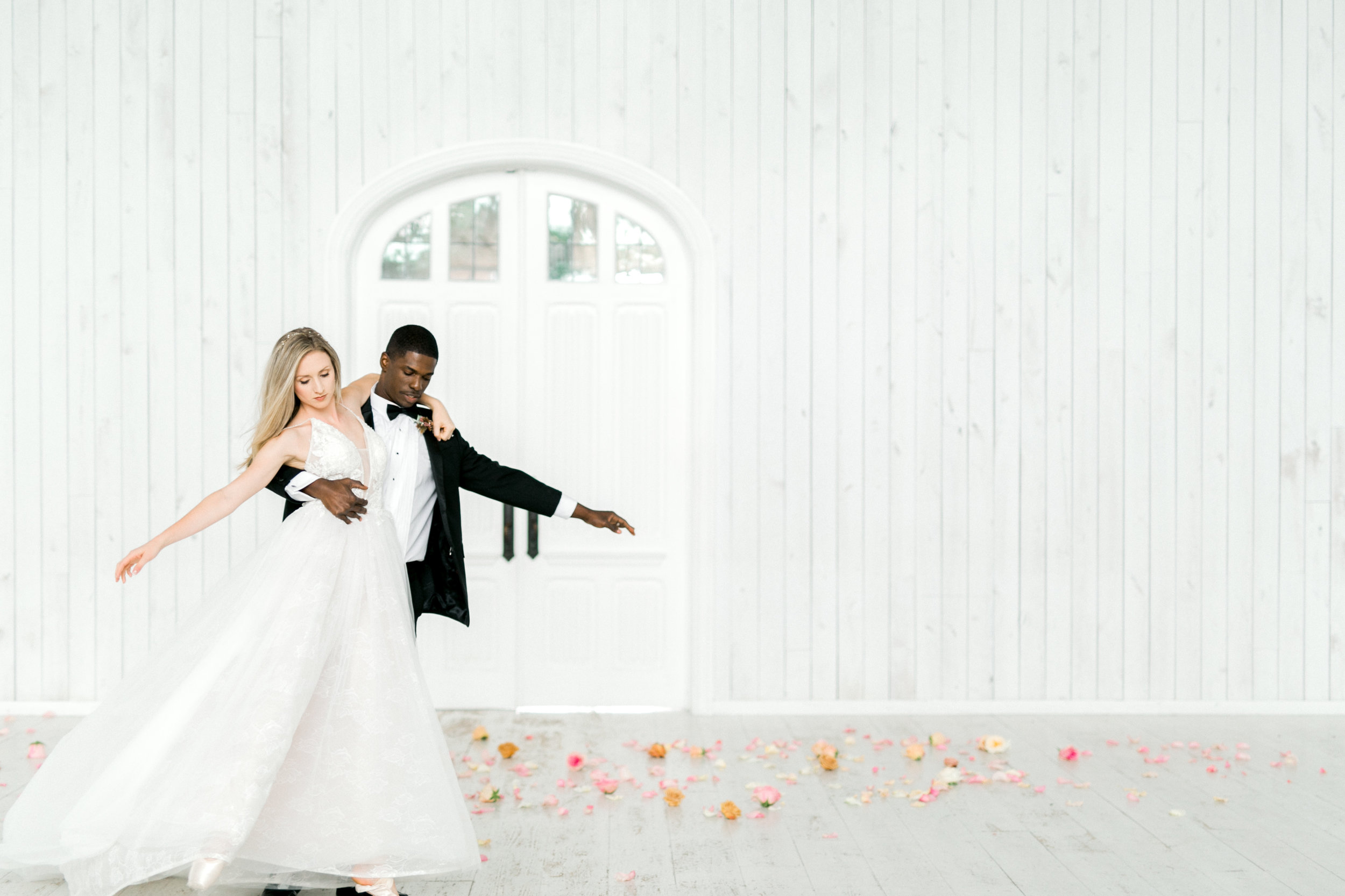 Ballet Inspired Wedding Reception | Ballet Inspired White Barn Wedding