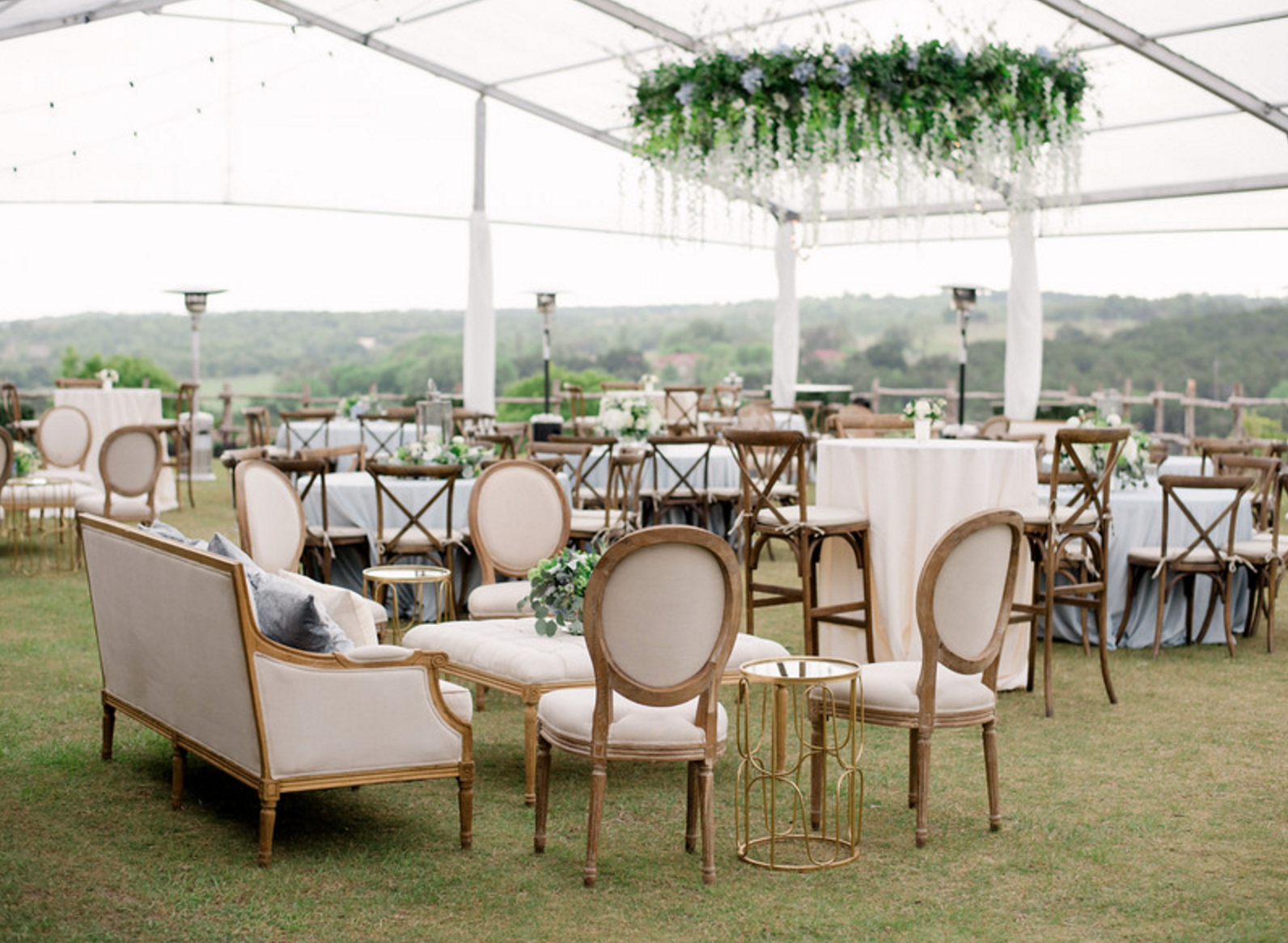 Outdoor Tent Wedding Reception | Spring Texas Vineyard Wedding