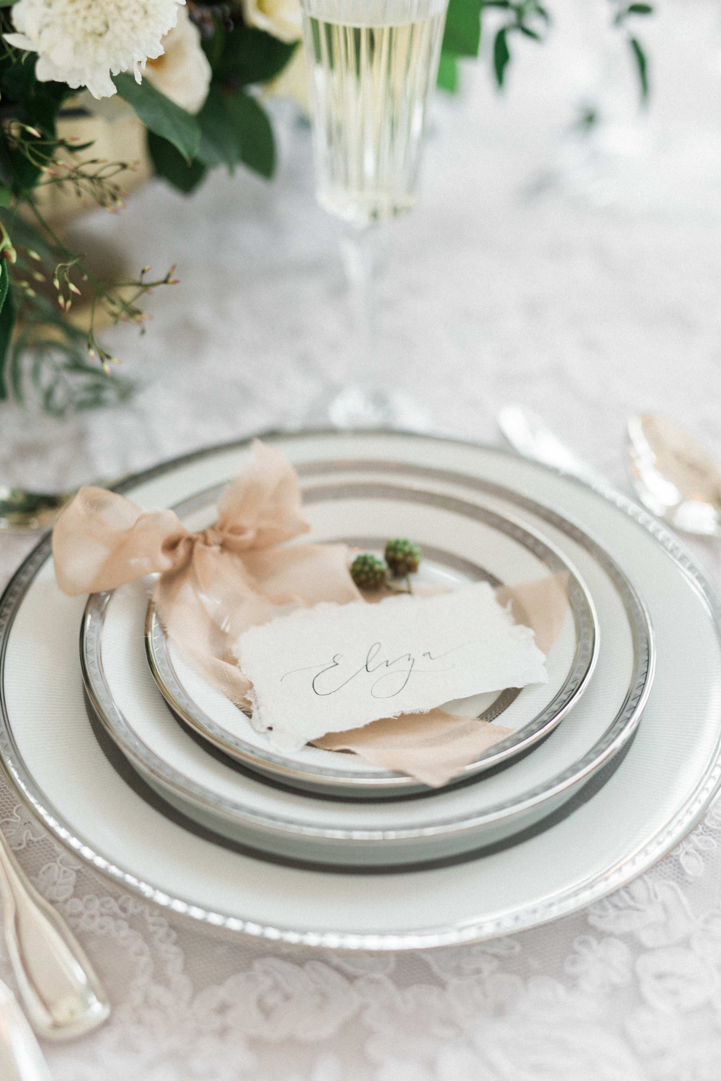 Formal Place Setting | Fine Art European Winter Wedding Inspiration in Fort Worth