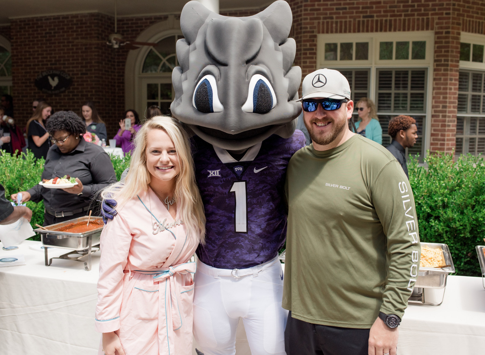 Wedding College Mascot Appearance | Rustic Vibrant Southern Backyard BBQ in Fort Worth
