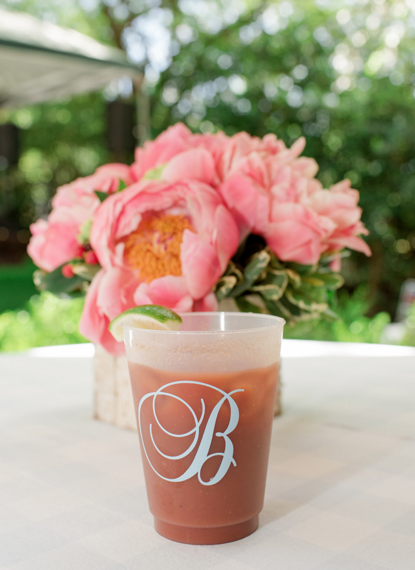 Custom Wedding Monogram Cups Party Favors | Rustic Vibrant Southern Backyard BBQ in Fort Worth