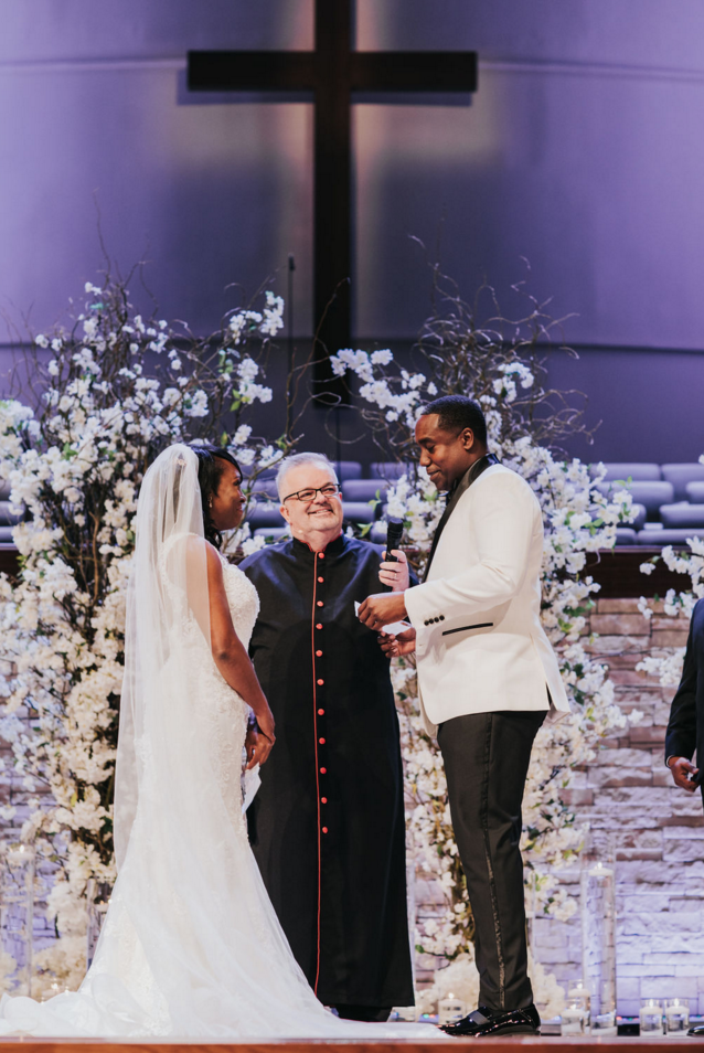 Floral Ceremony Backdrop | Downtown Dallas Wedding Ceremony
