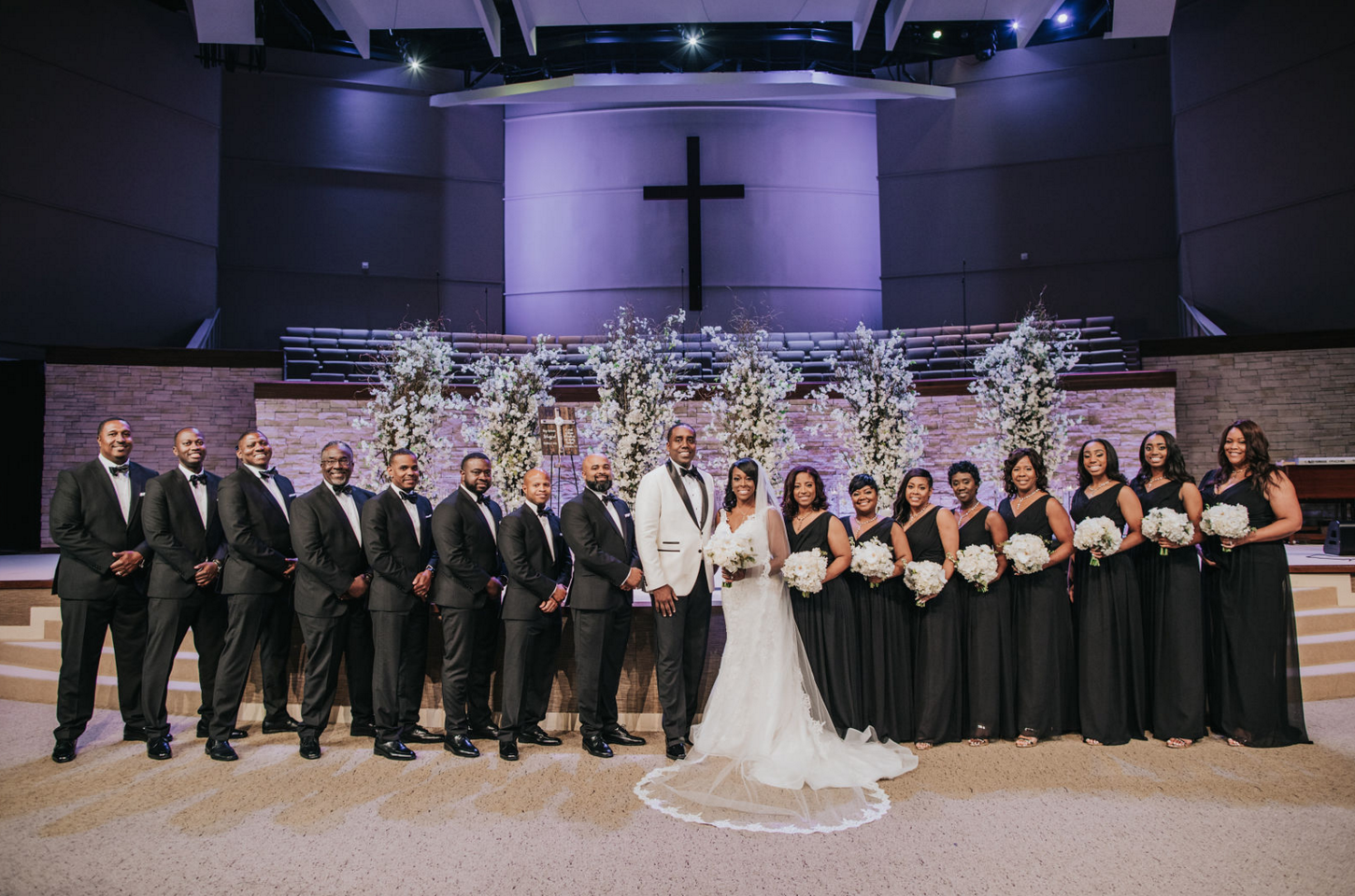 Black Luxe Formal Wedding Party | Dallas Wedding Planning