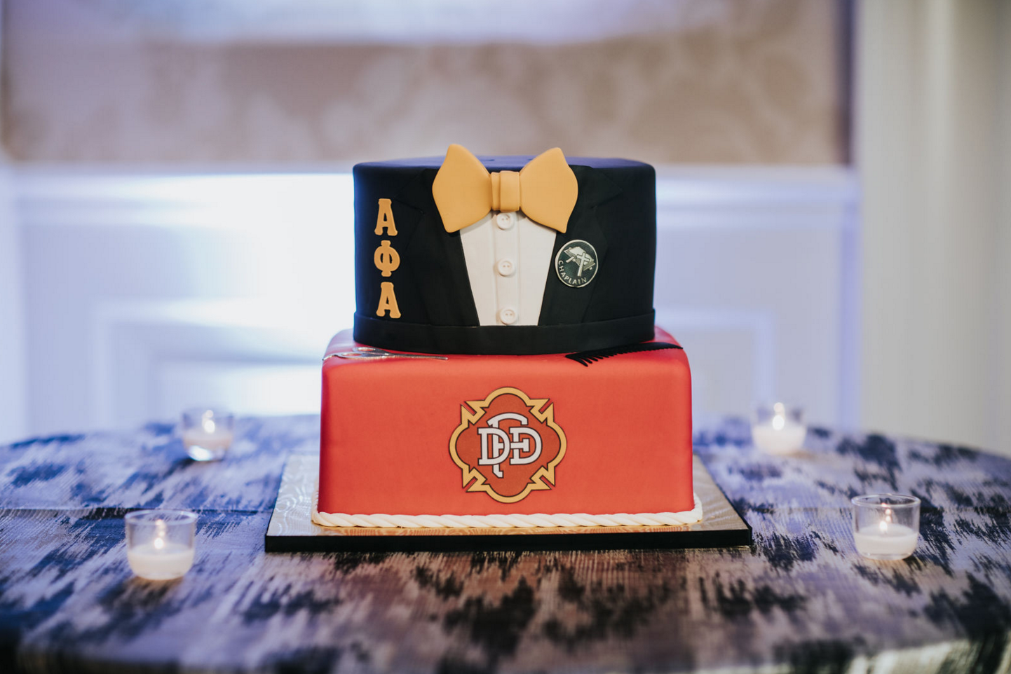 Custom Fraternity Grooms Cake | Modern Downtown Dallas Wedding