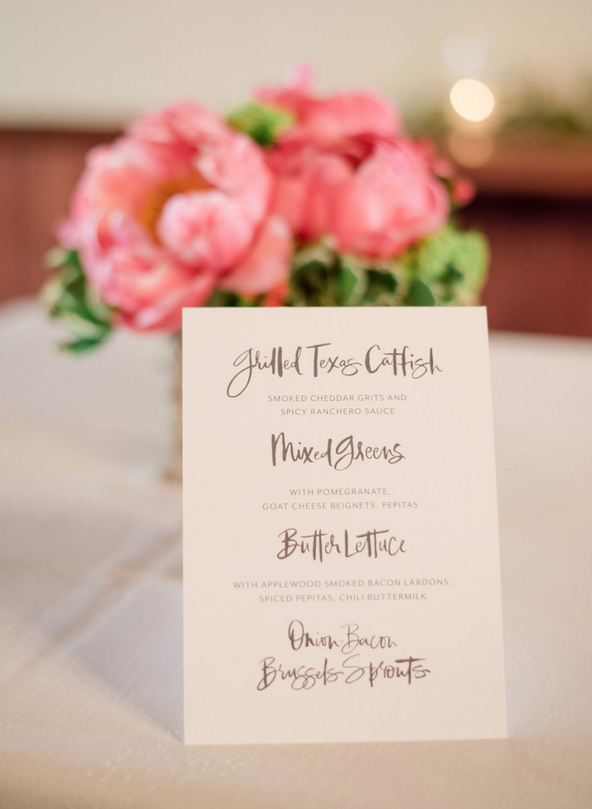 Custom Wedding Menu Cards | Rustic Outdoor Texas Rehearsal Dinner