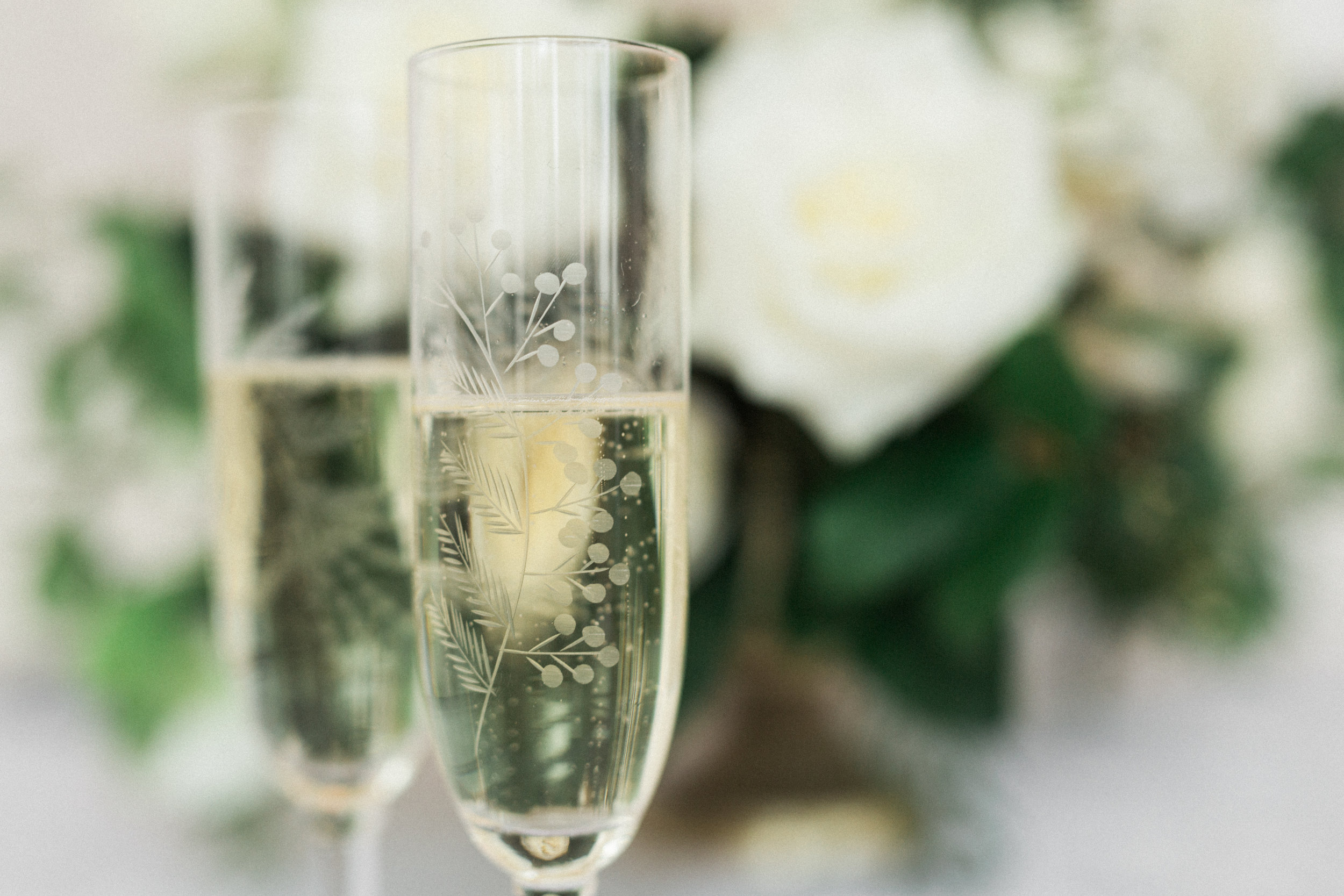 european spring wedding champagne glasses