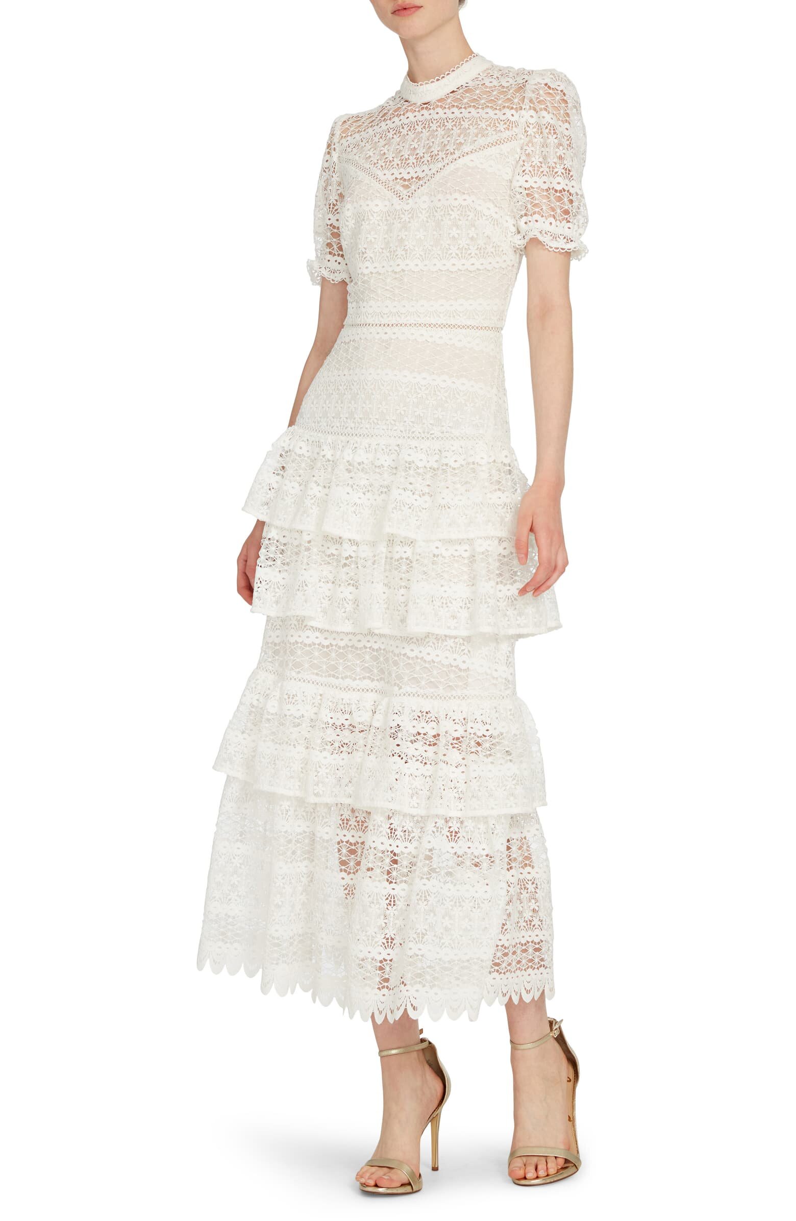 Lace Tier Midi Dress