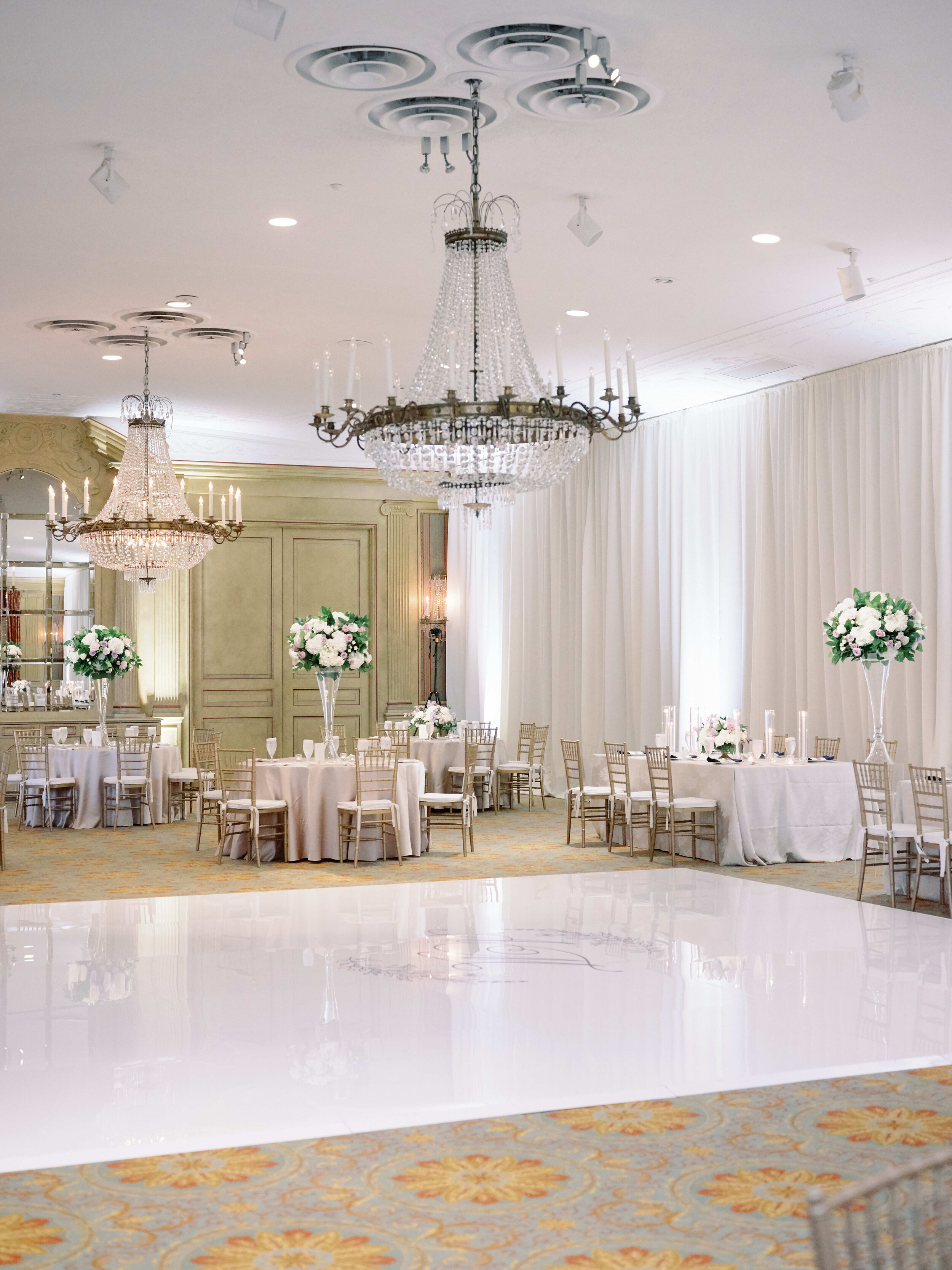 lavender and ivory summer ballroom wedding