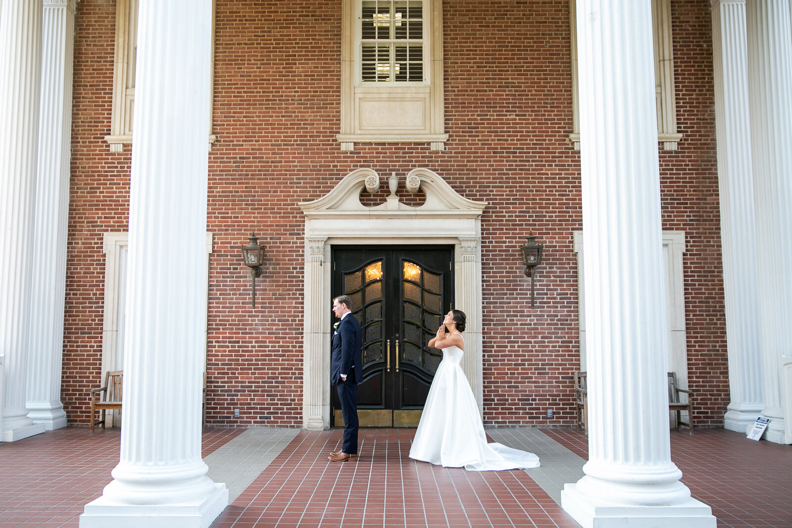 wedding bride and groom first look