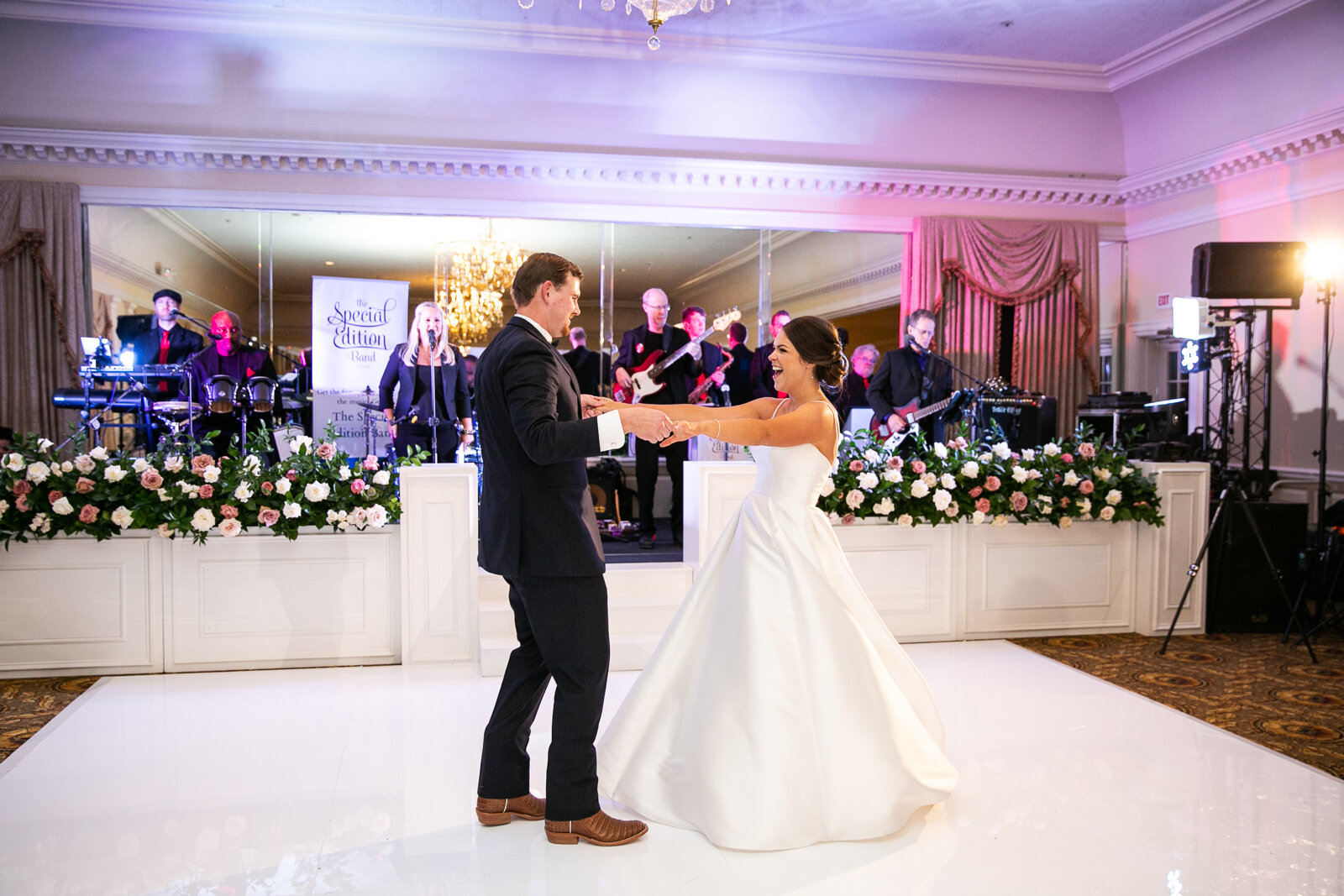 bride and groom first dance