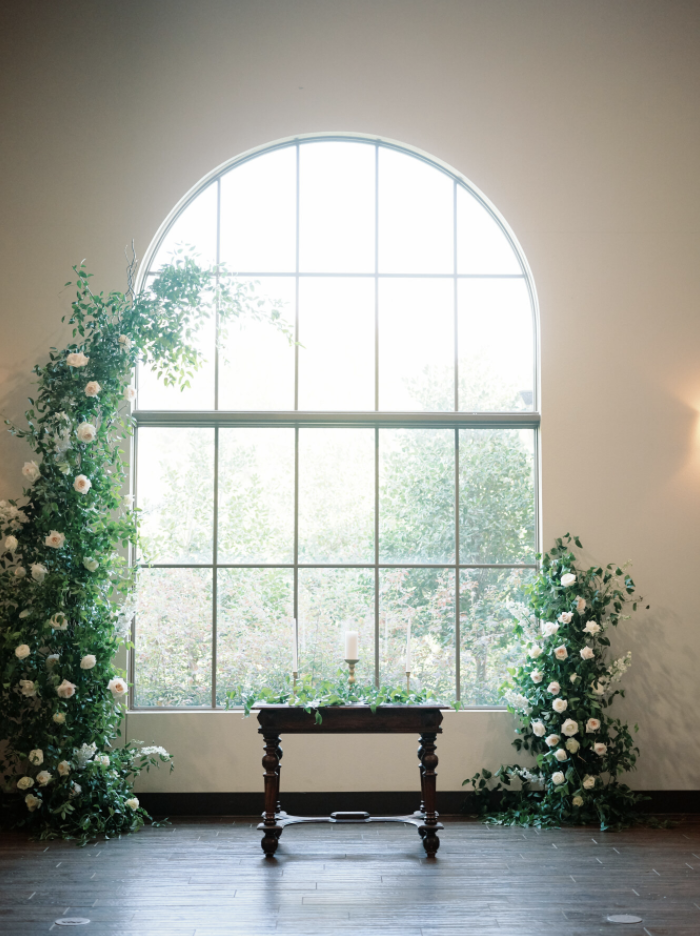 wedding ceremony flower backdrop