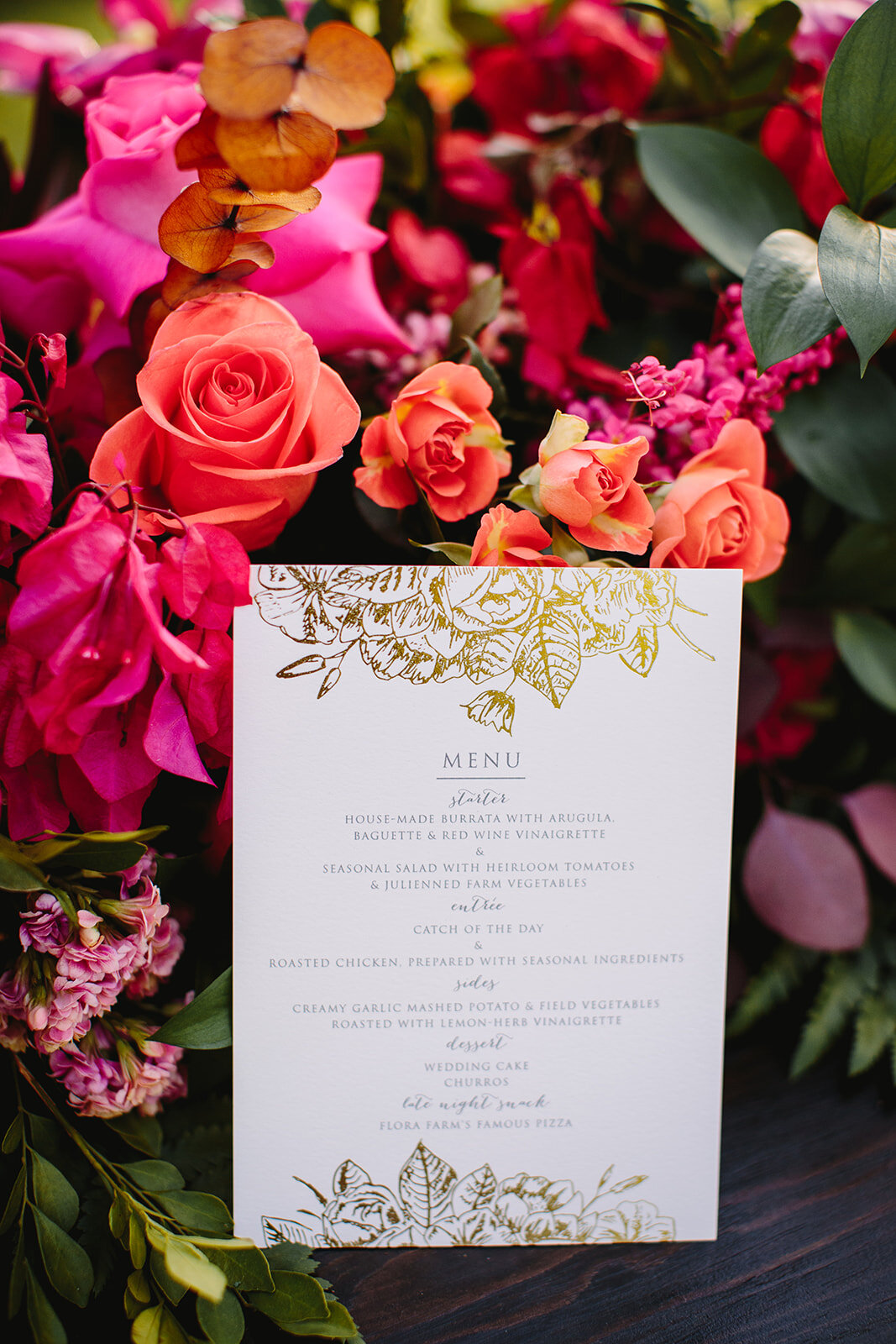 wedding menus destination wedding