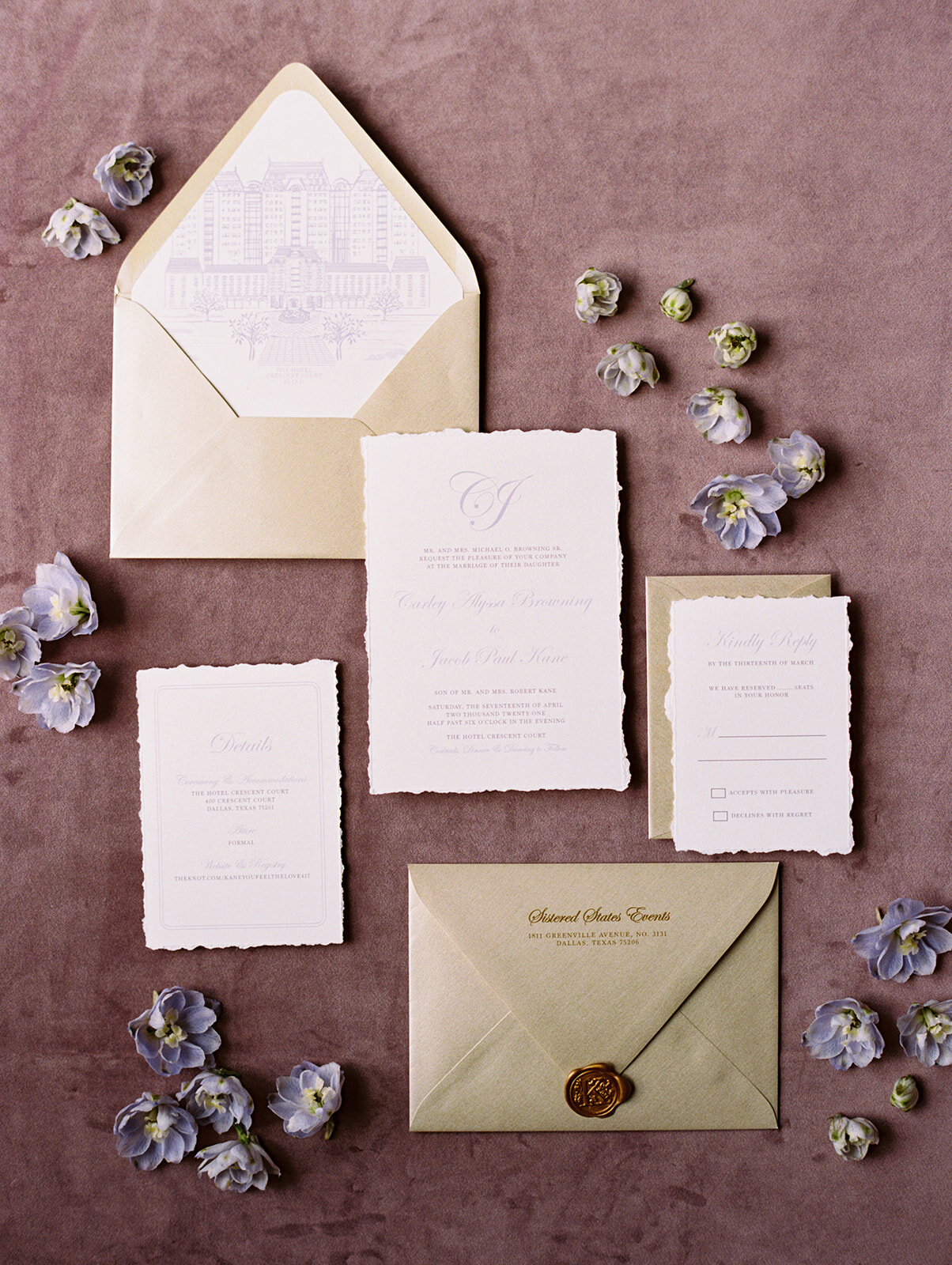 custom bridgerton inspired texas wedding invitaitons