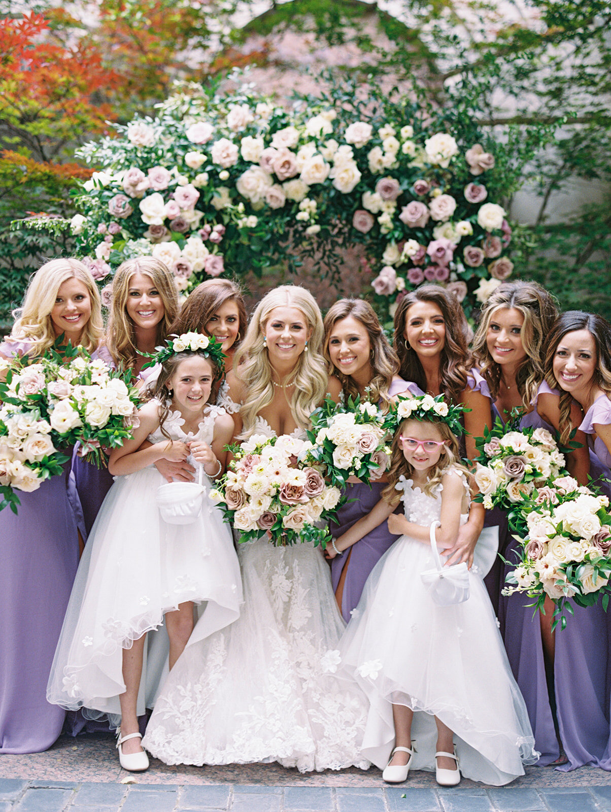 purple azazie bridesmaids dresses spring wedding