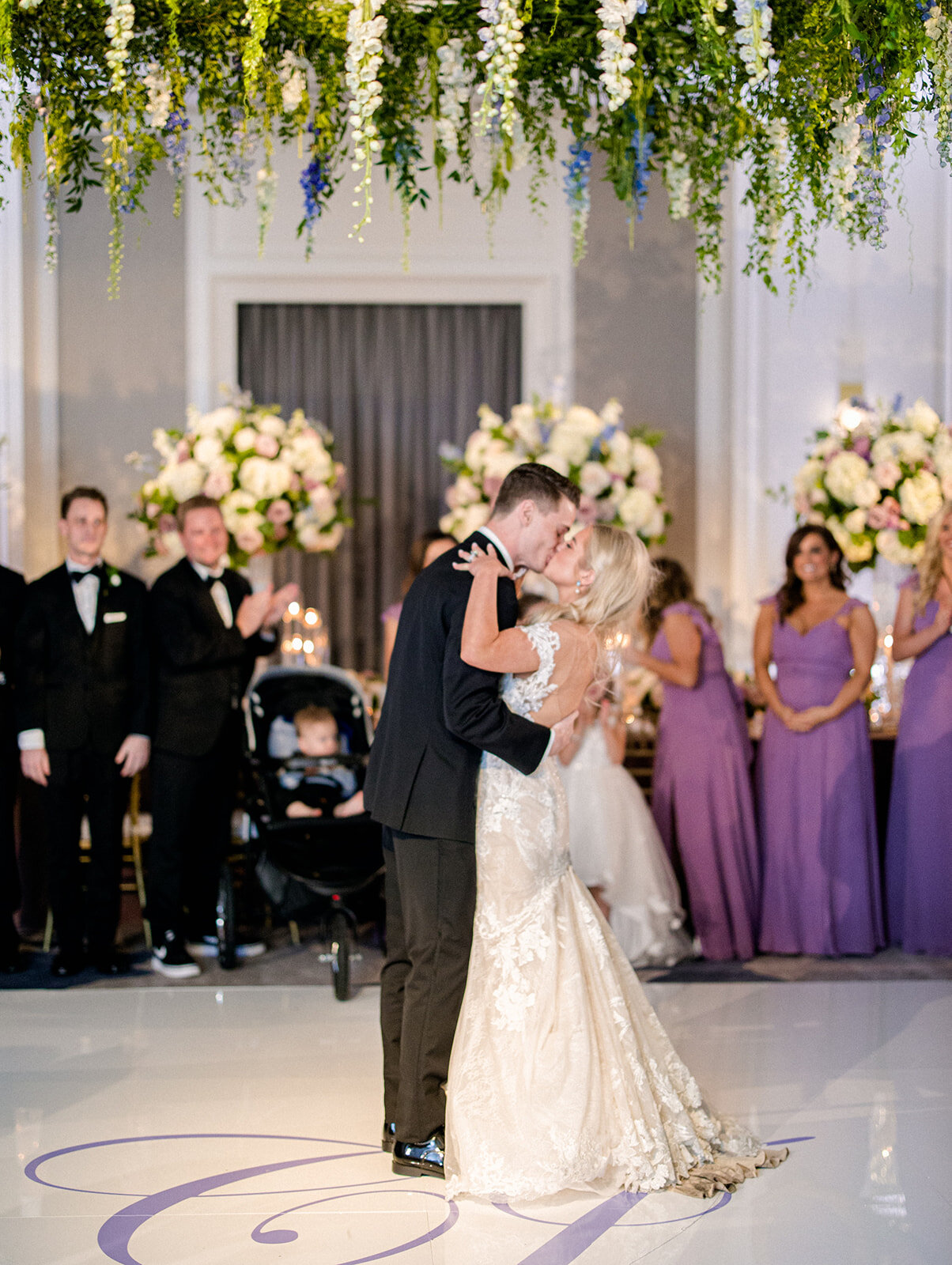 colorful spring dallas wedding bride and groom first dance