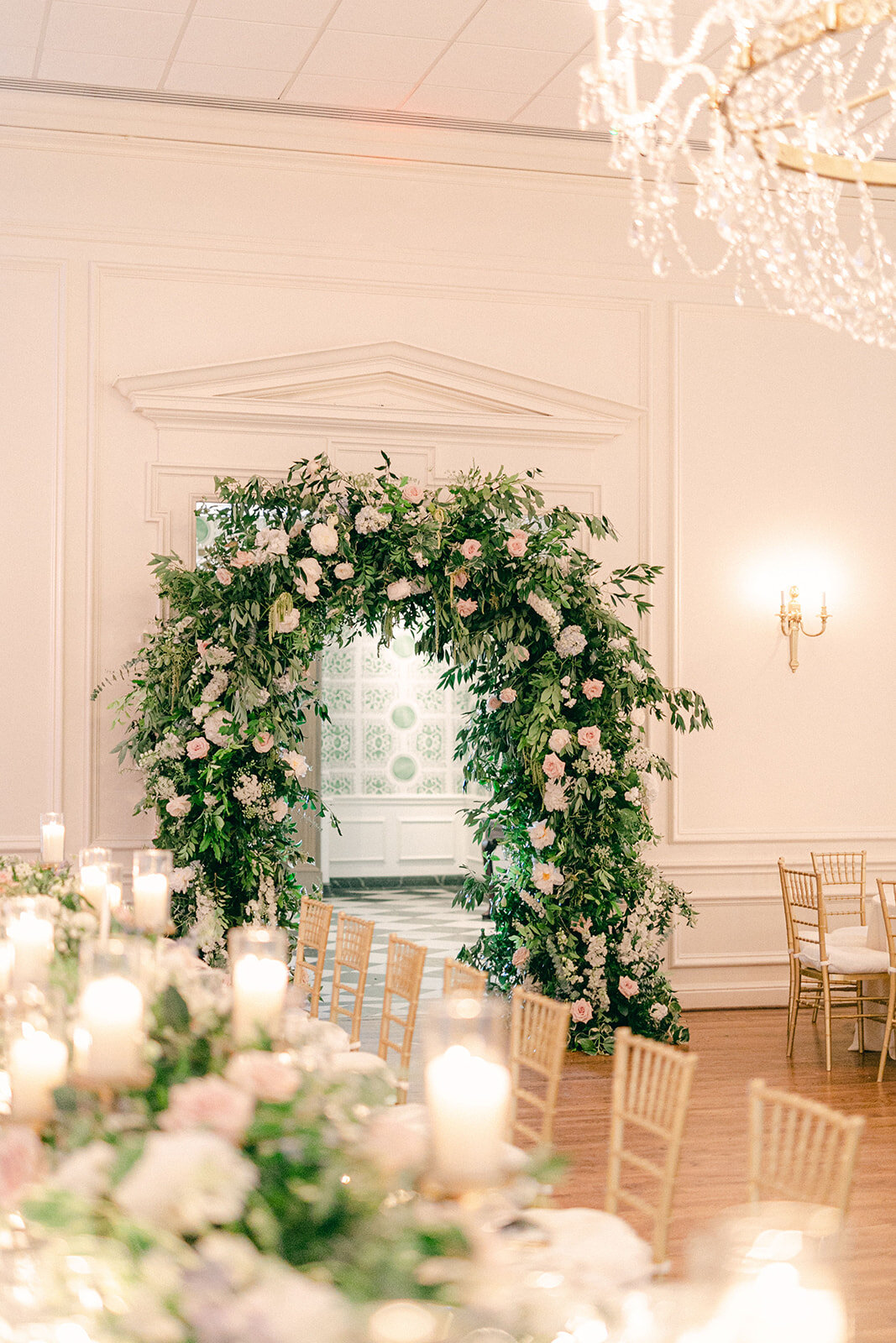 dallas garden inspired indoor wedding reception