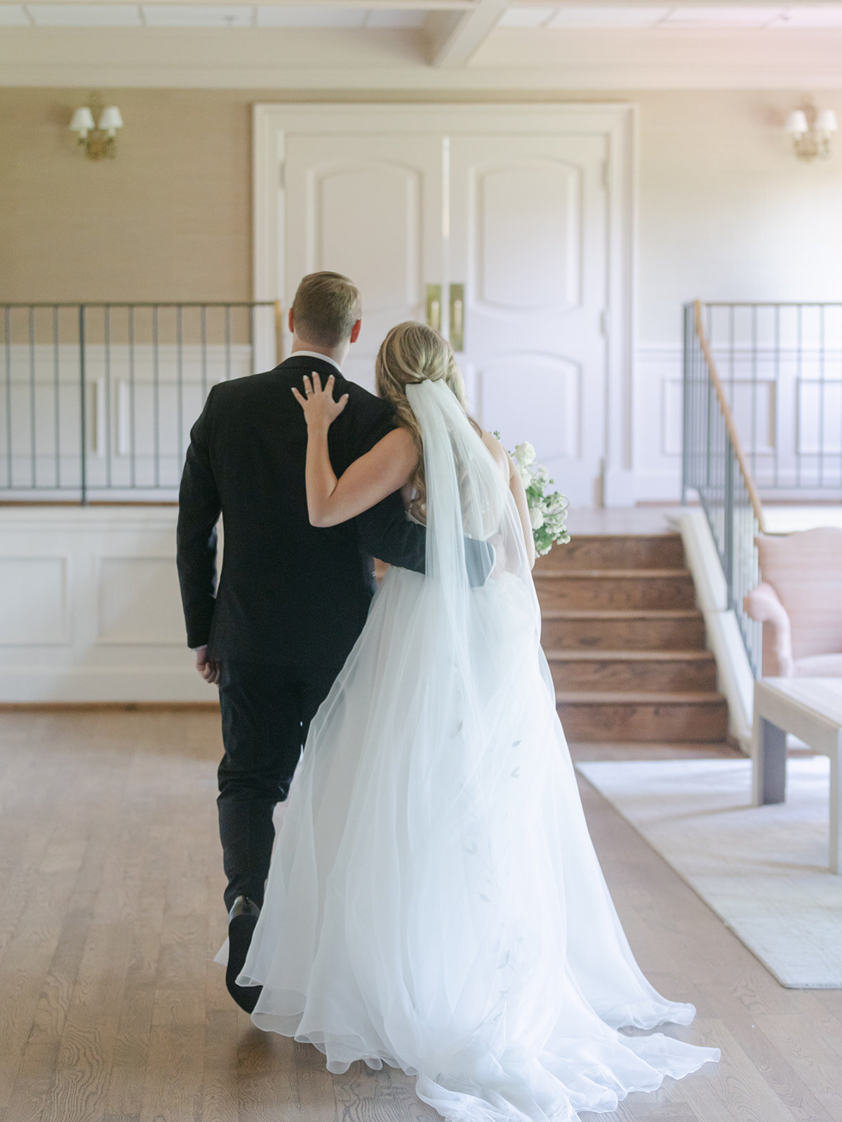 bride and groom recessional wedding photography