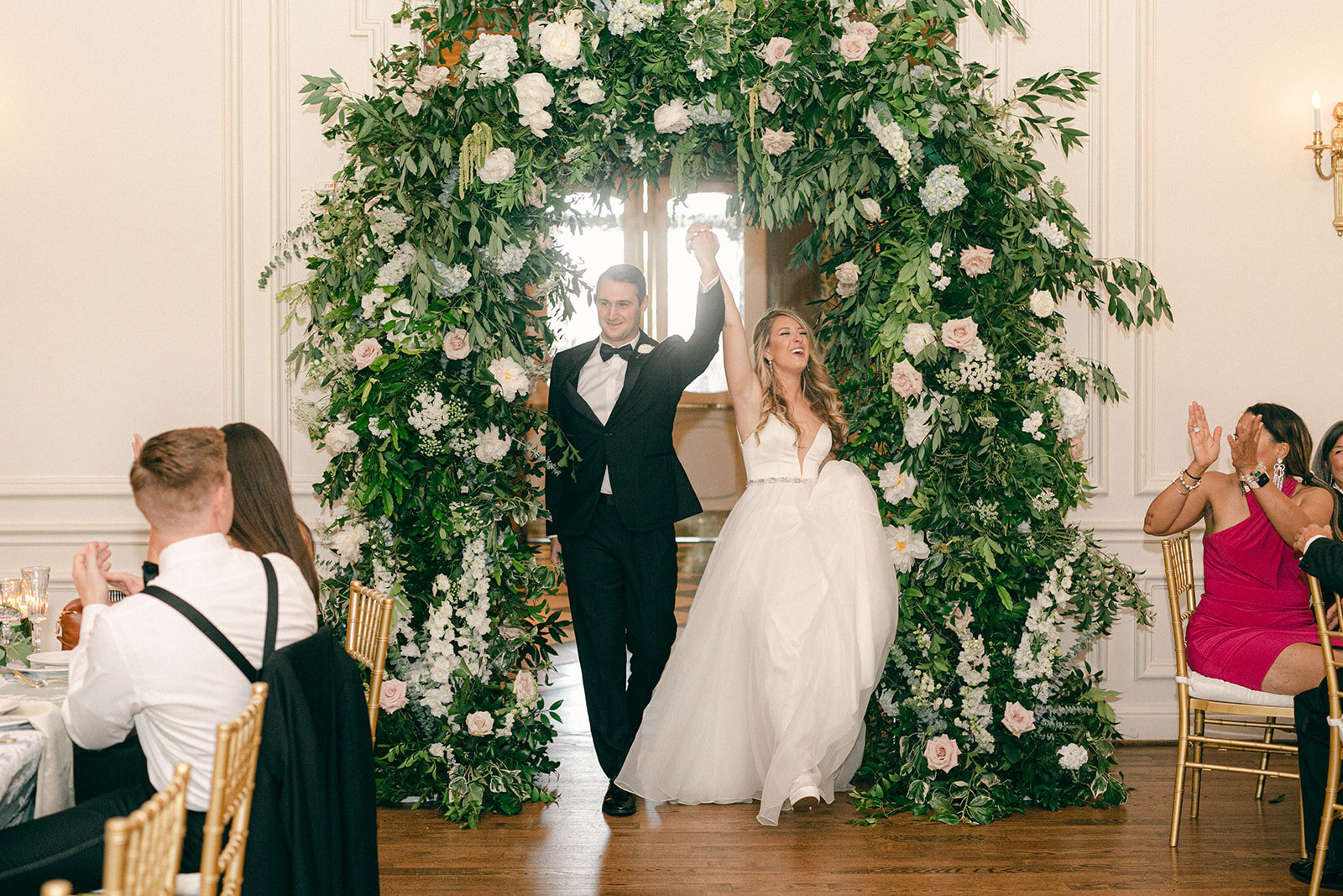 bride and groom wedding reception grand entrance