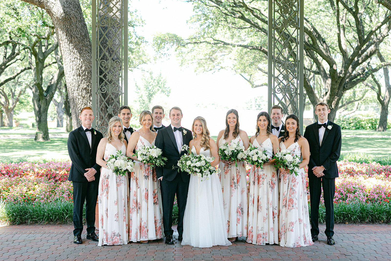 outdoor dallas summer wedding party attire