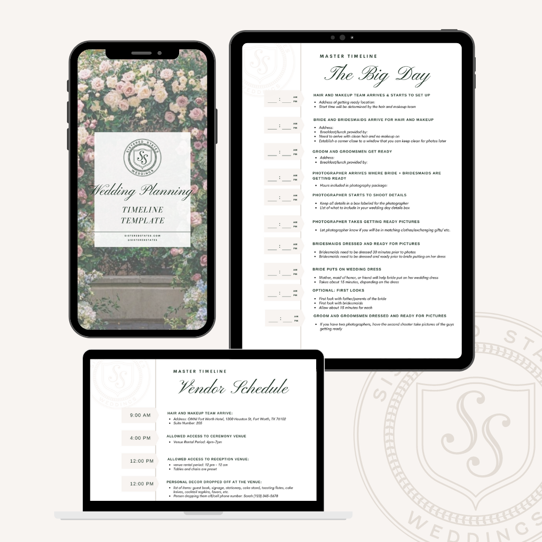 Wedding Timeline Worksheet